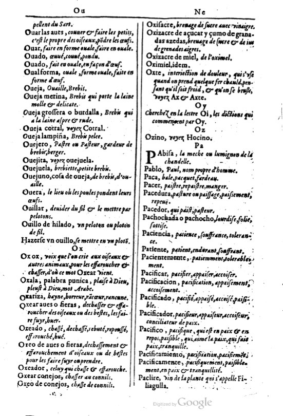 1616 - Veuve Marc Orry - Trésor des deux langues espagnole et française (Première et Seconde parties) - BM Lyon