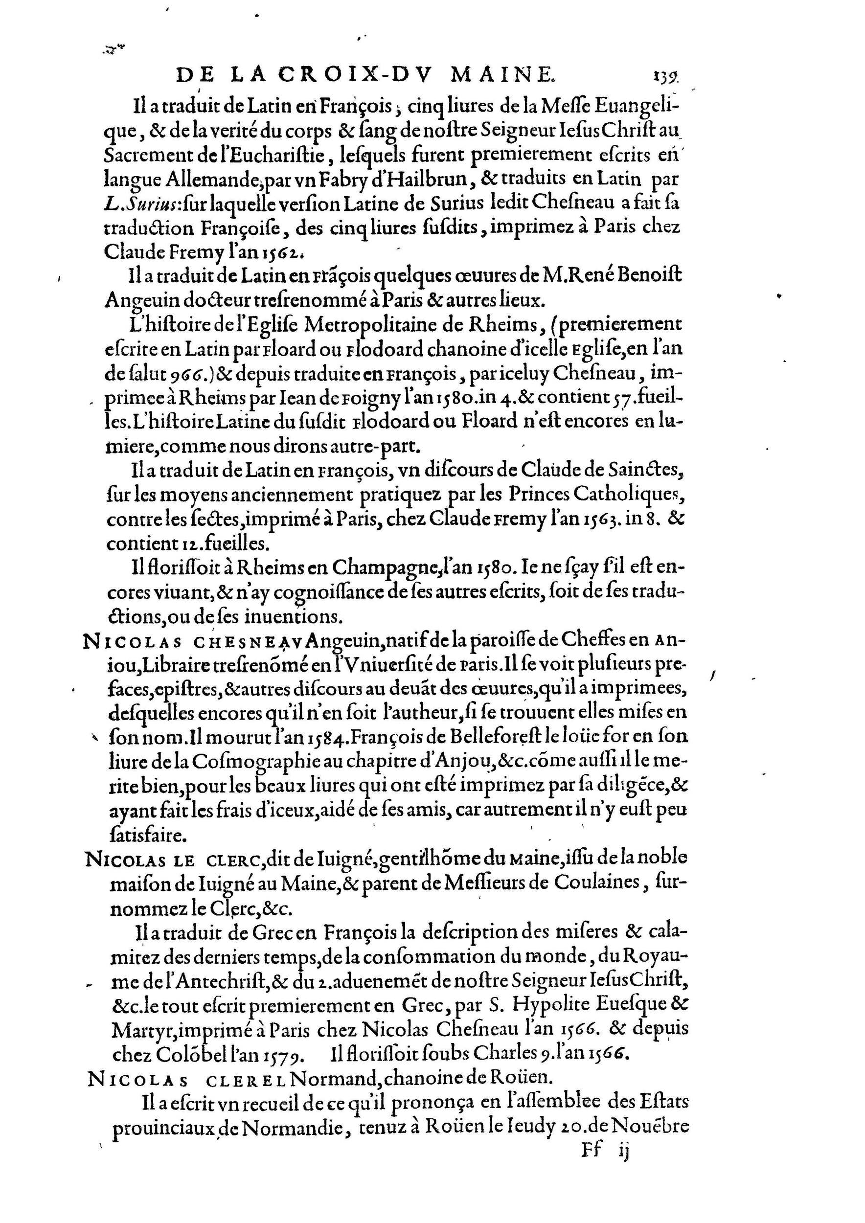 1584 - Abel L&#039;Angelier - Bibliothèques françaises - BnF