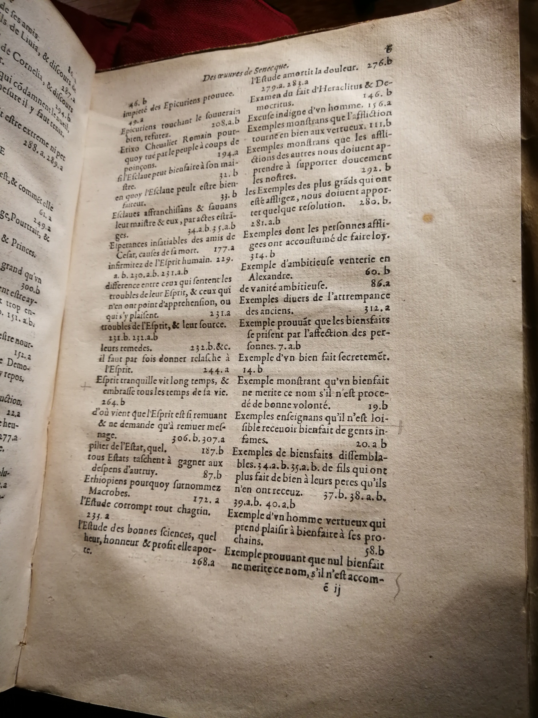 1595 - Jean Houzé - Œuvres morales et mêlées de Sénèque, Trésor de philosophie morale - T. 1 - BnF