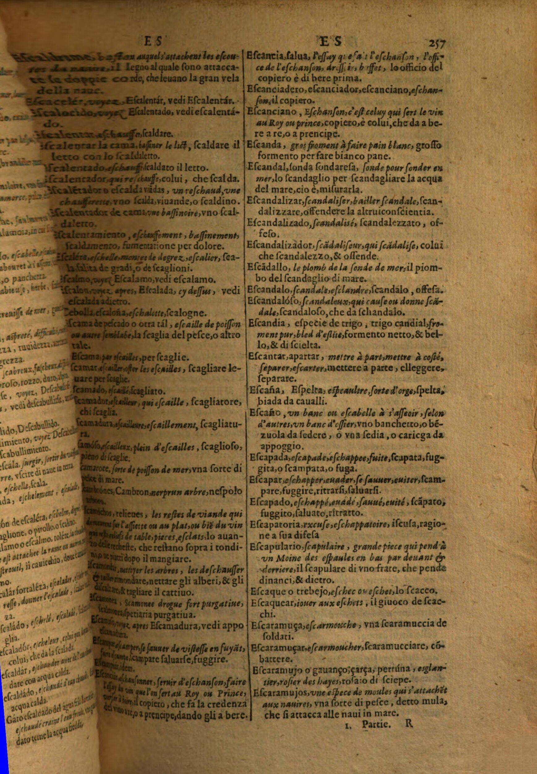 1617 - Samuel Crespin - Trésor des trois langues espagnole, française et italienne (Première partie) - Regensburg