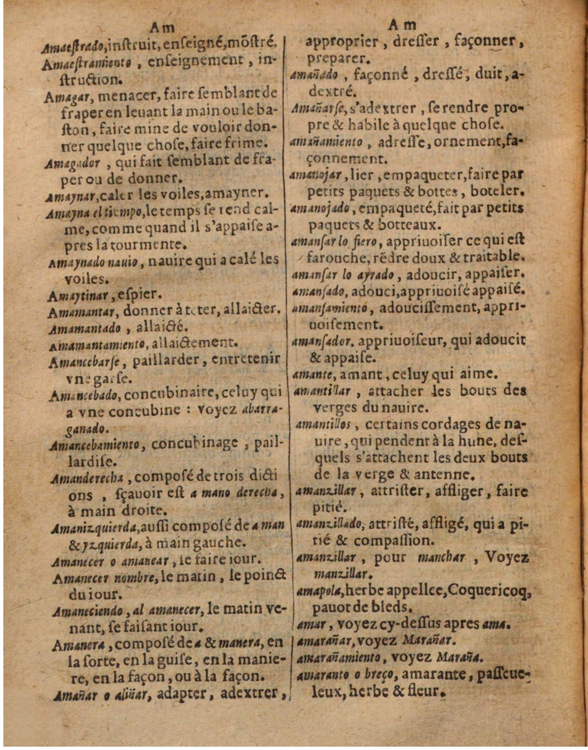 1625 - Hubert Antoine - Trésor des deux langues espagnole et française - Augsbourg