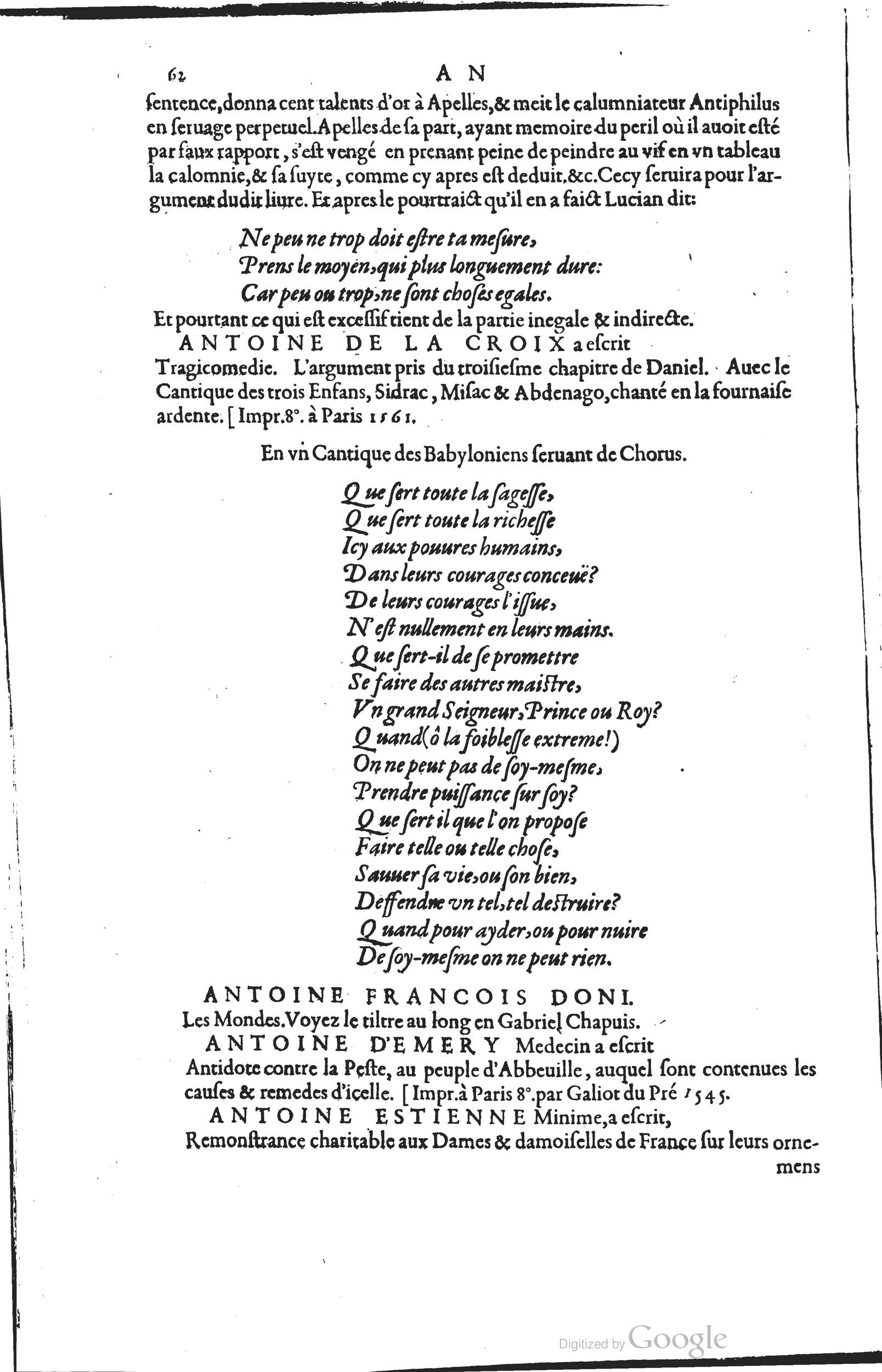 1585 - Barthélemy Honorat - Bibliothèques françaises - BSB Munich