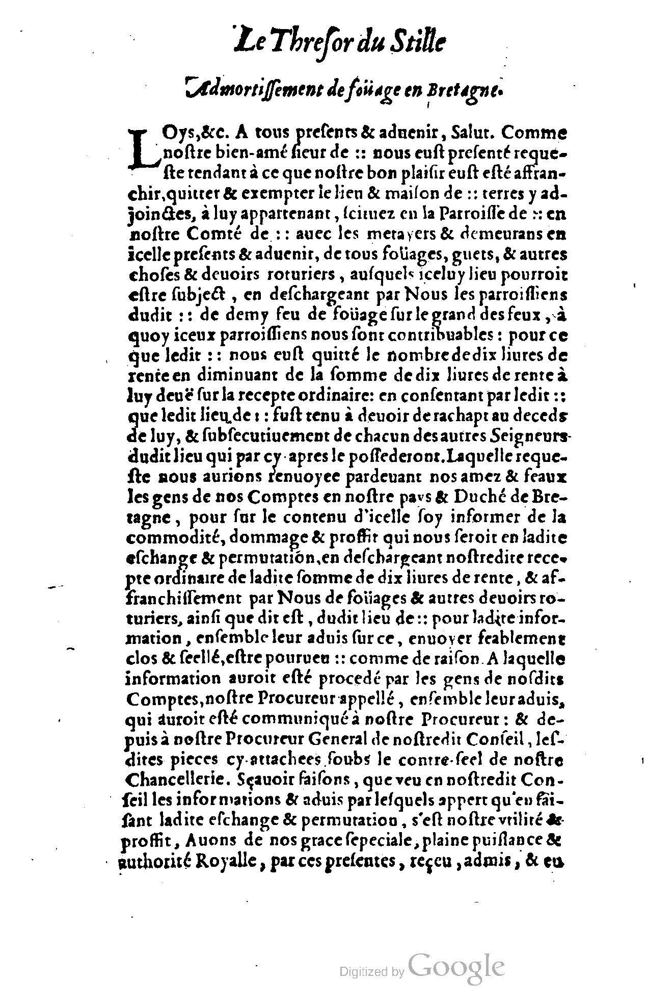 1614 - Jean Richer - Trésor du nouveau style et protocole de la chancellerie de France - BSB Munich