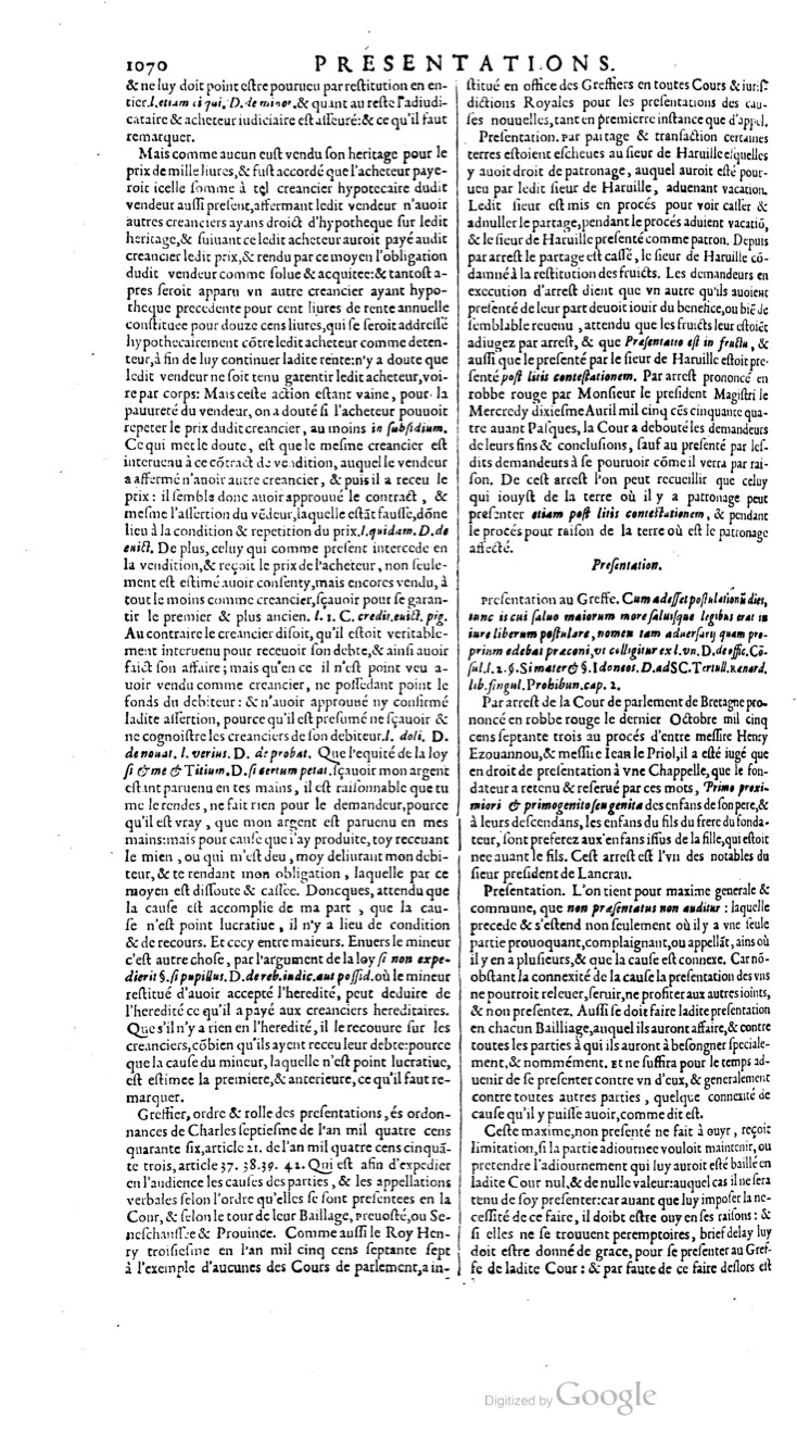 1629 - Veuve Nicolas Buon - Trésor du droit français (29620 T. 2) - BM Lyon