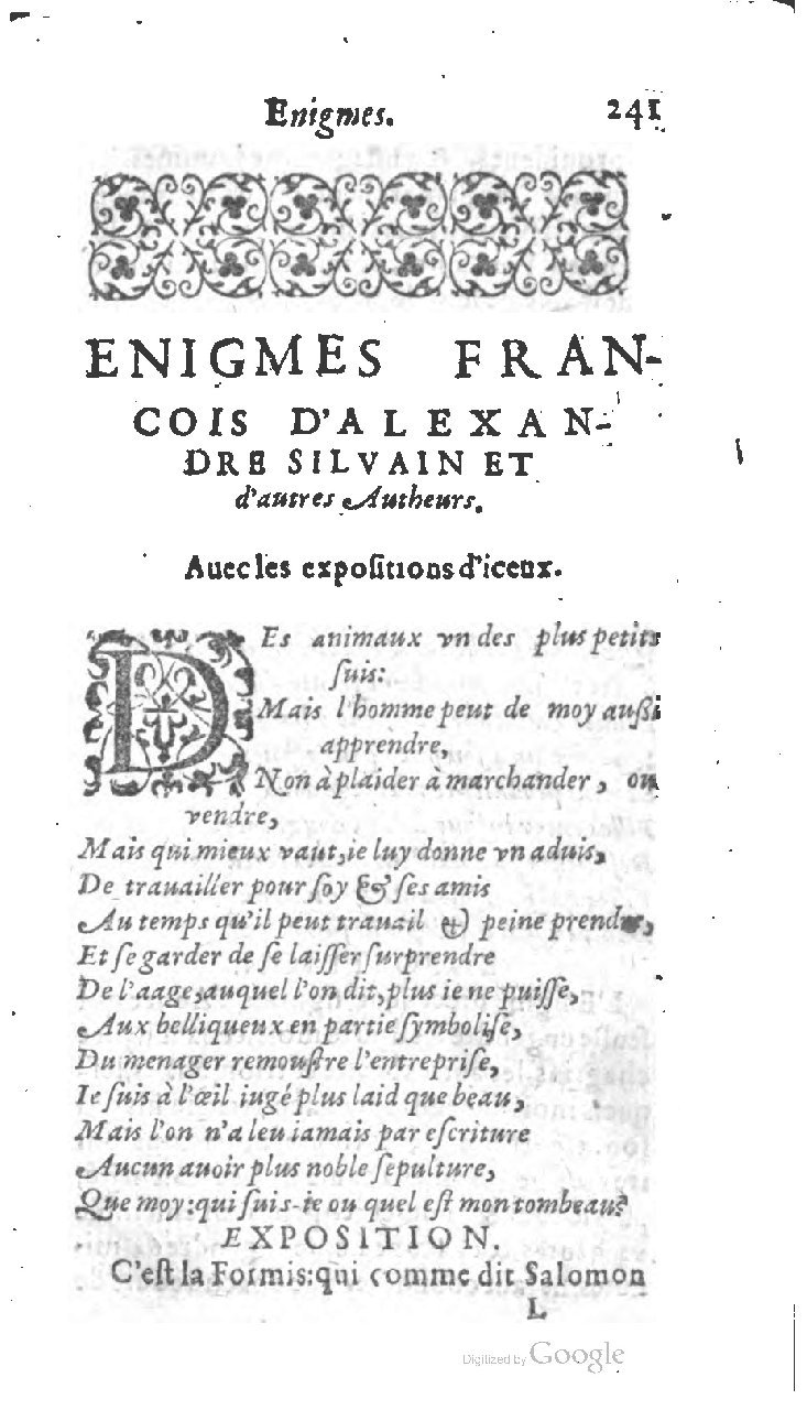 1611 - Jean Osmont - Trésor des récréations - BSB Munich