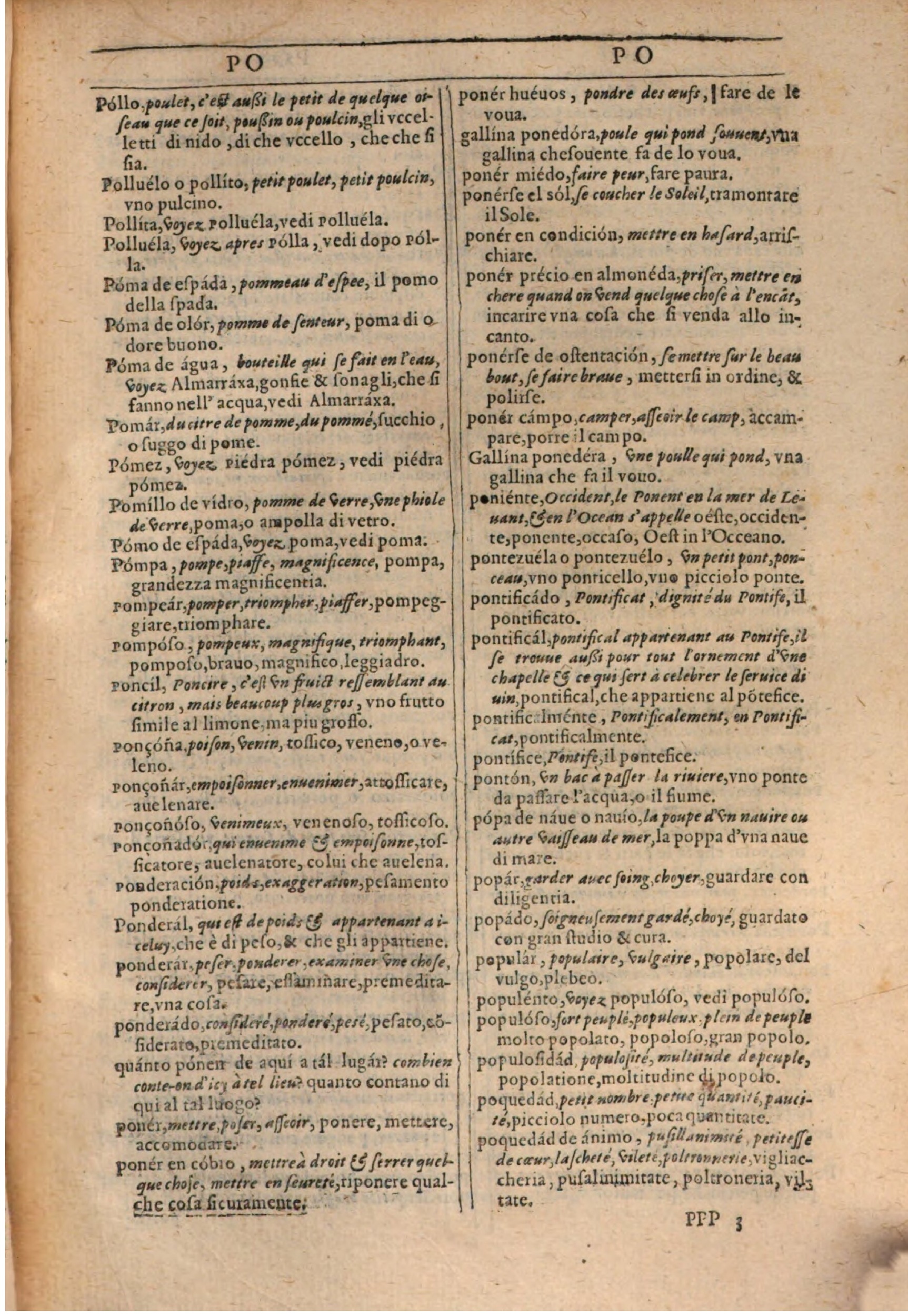 1609 - Philippe Albert et Alexandre Pernet - Trésor des trois langues française, italienne et espagnole (Première partie) - BSB Munich