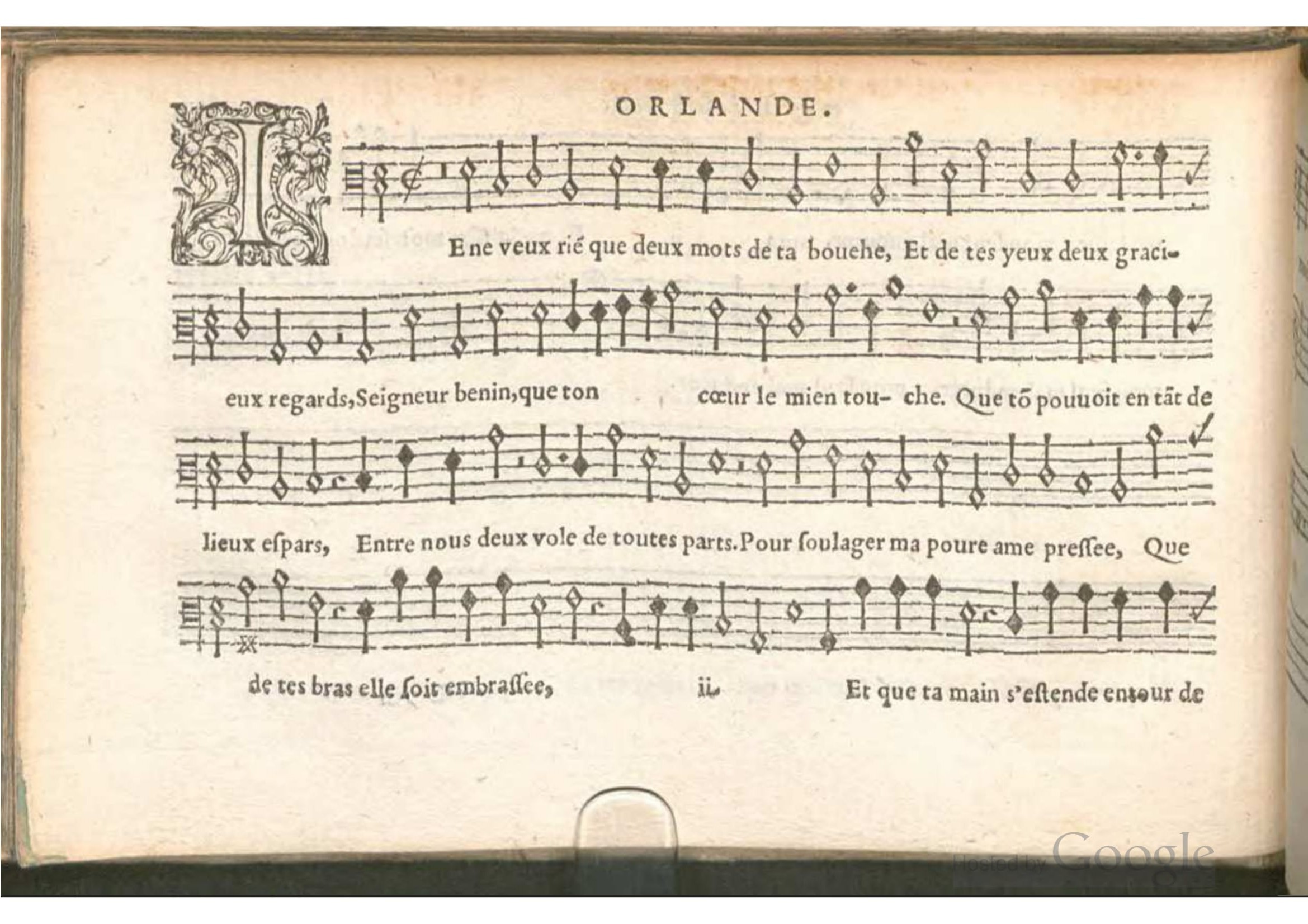 1576 - [Pierre de Saint-André] - Trésor de musique d’Orlande de Lassus Bassus - BSB Munich