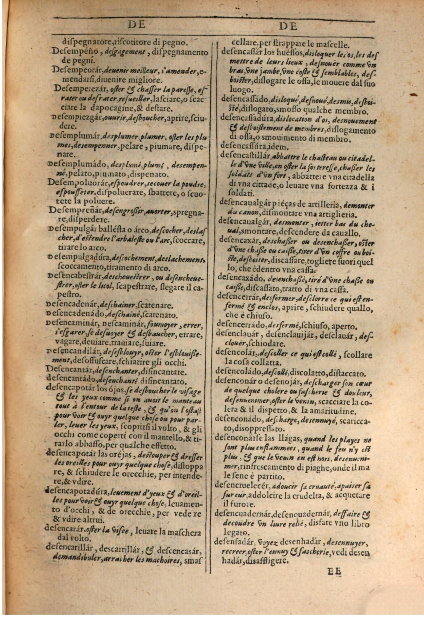 1609 - Philippe Albert et Alexandre Pernet - Trésor des trois langues française, italienne et espagnole (Première partie) - BSB Munich