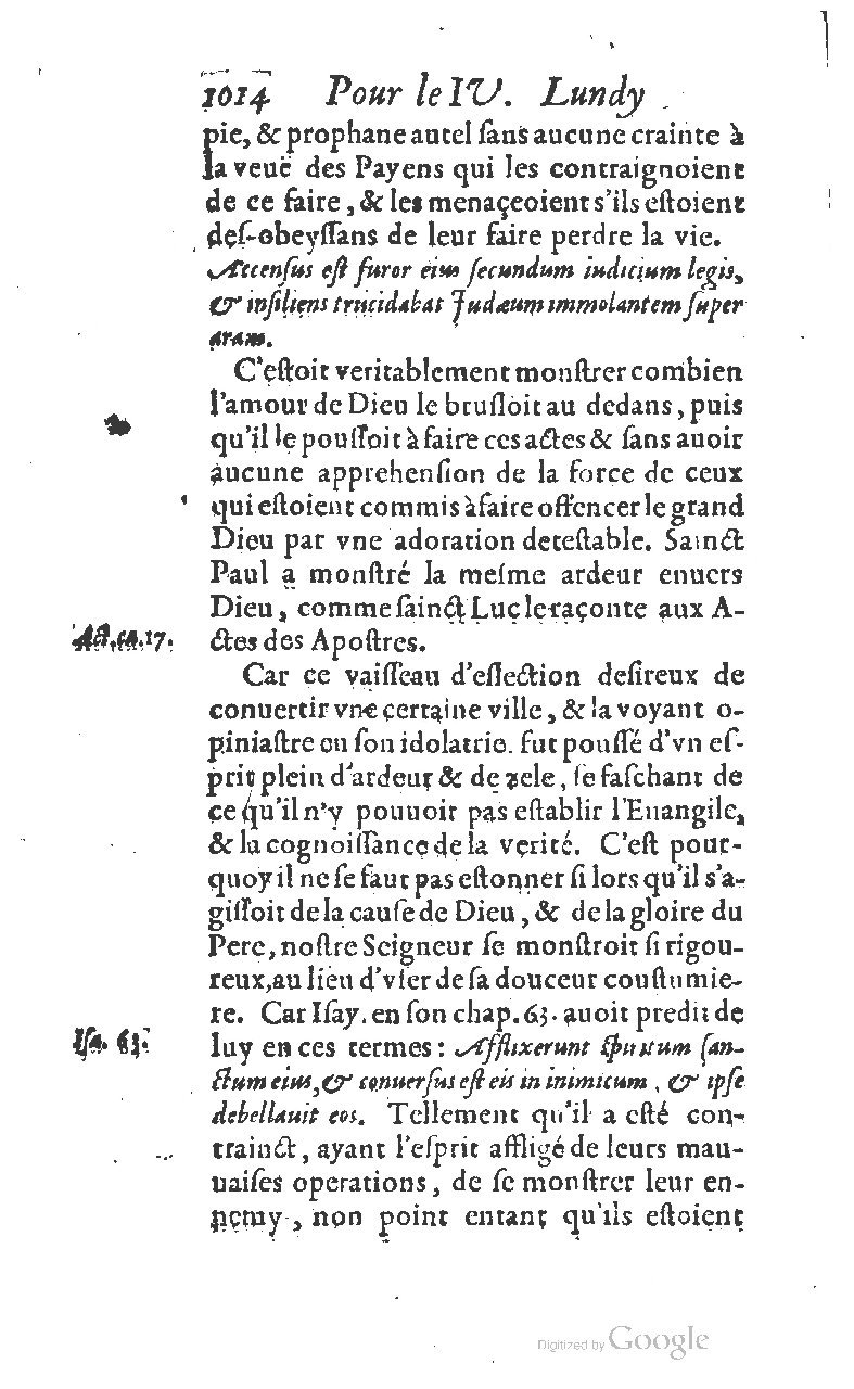 1607 - Nicolas Du Fossé - Trésor quadragésimal - T 01 - BM Lyon