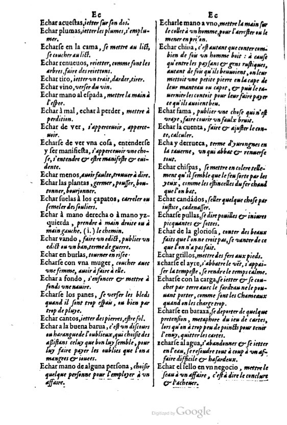 1621 - Adrian Tiffaine - Trésor des deux langues espagnole et française - BM Lyon