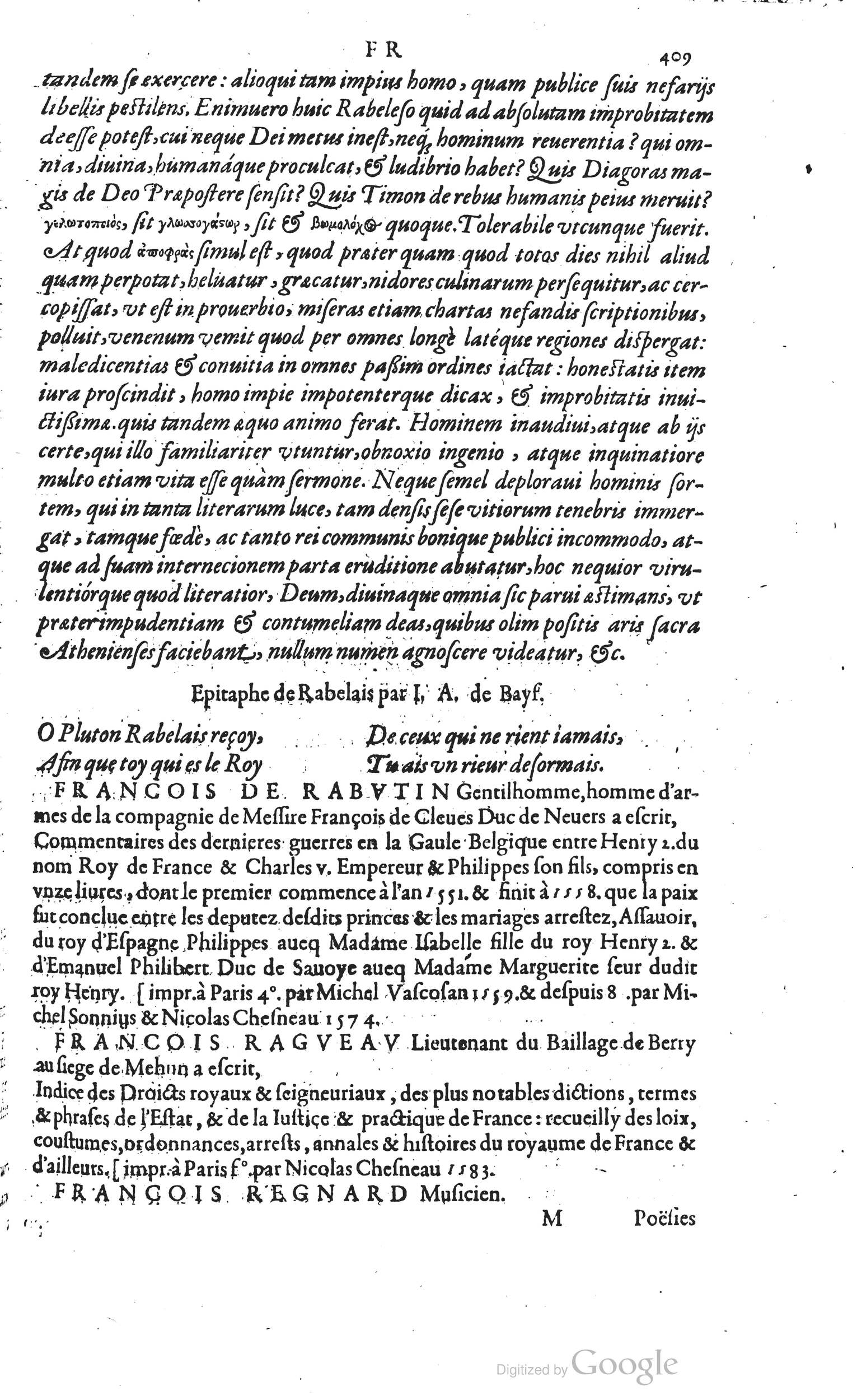1585 - Barthélemy Honorat - Bibliothèques françaises - BSB Munich