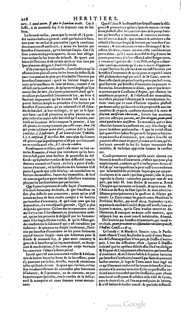 1629 - Veuve Nicolas Buon - Trésor du droit français (21754 T. 2) - BM Lyon