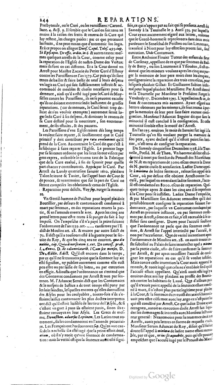 1629 - Veuve Nicolas Buon - Trésor du droit français (21754 T. 3) - BM Lyon