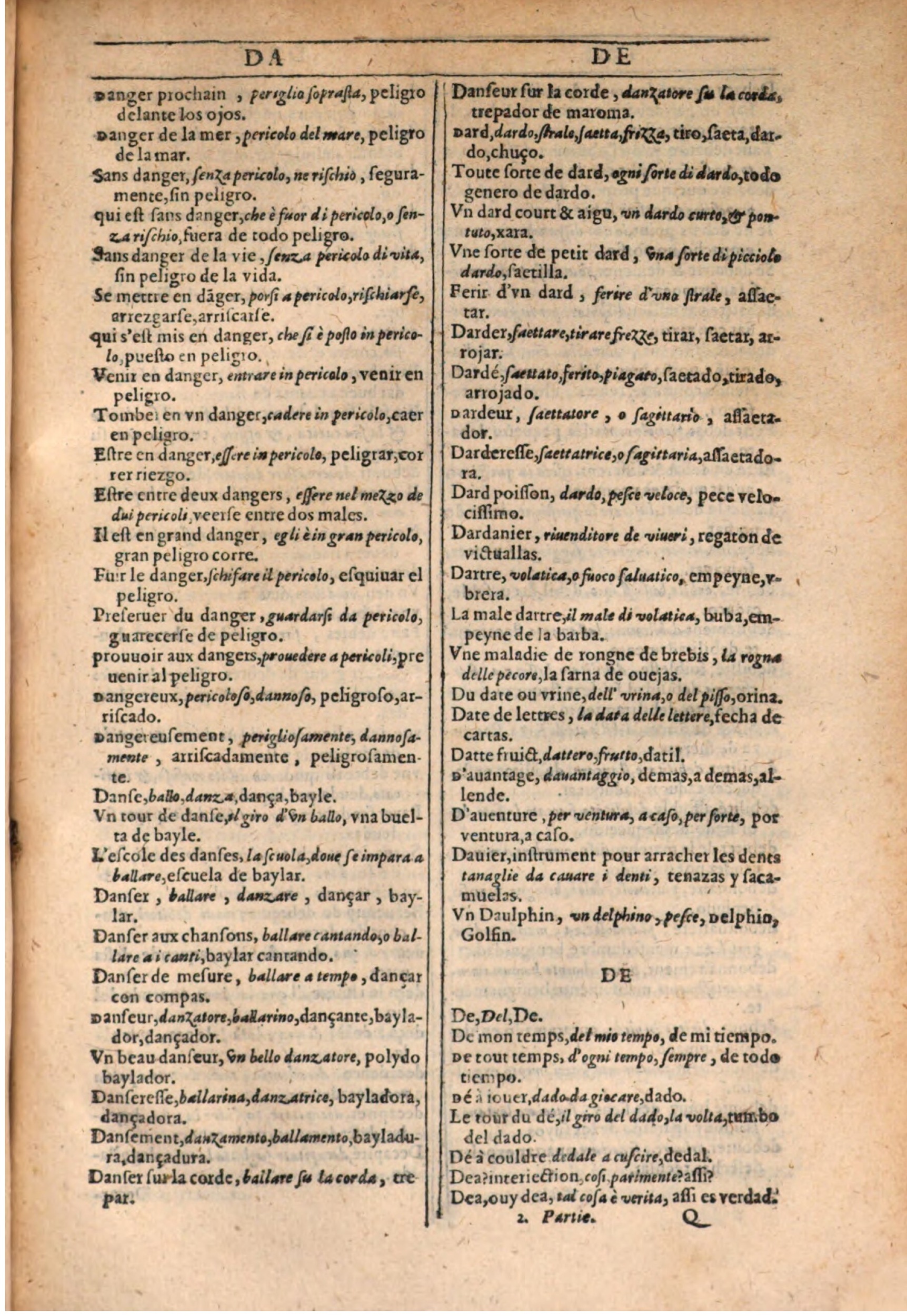 1609 - Philippe Albert et Alexandre Pernet - Trésor des trois langues française, italienne et espagnole (Seconde partie) - BSB Munich 1609 - Philippe Albert et Alexandre Pernet - Trésor des trois langues française, italienne et espagnole (Seconde partie) - BSB Munich