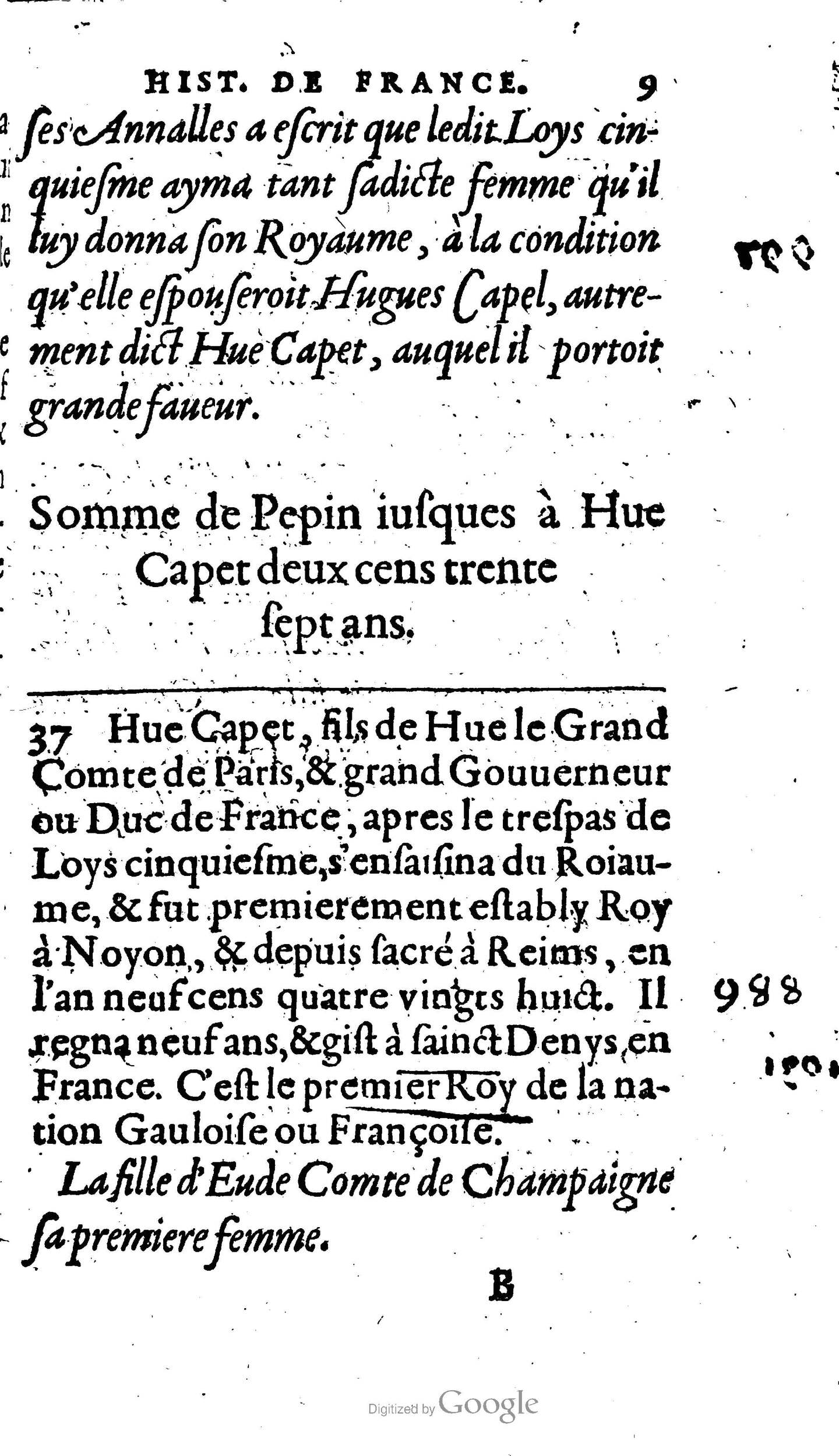 1604 - Galiot Corrozet - Trésor des histoires de France - BnF Arsenal