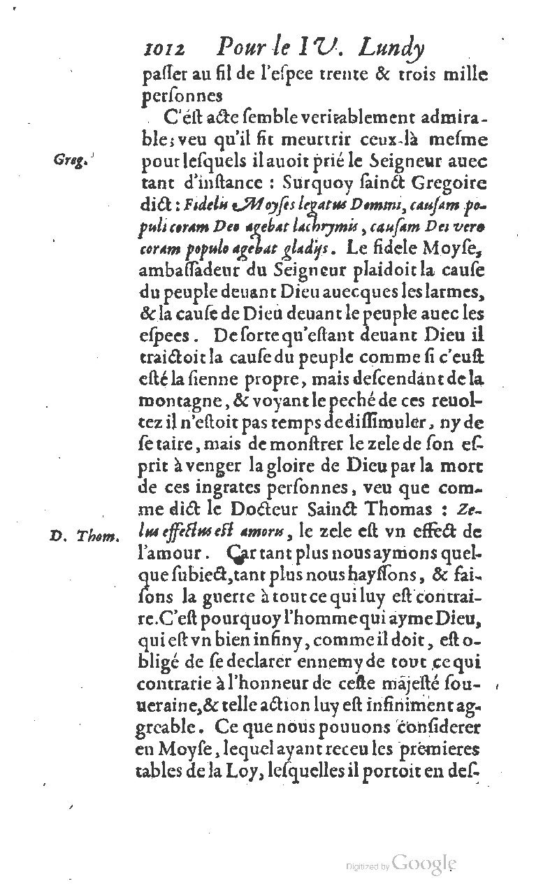 1607 - Nicolas Du Fossé - Trésor quadragésimal - T 01 - BM Lyon