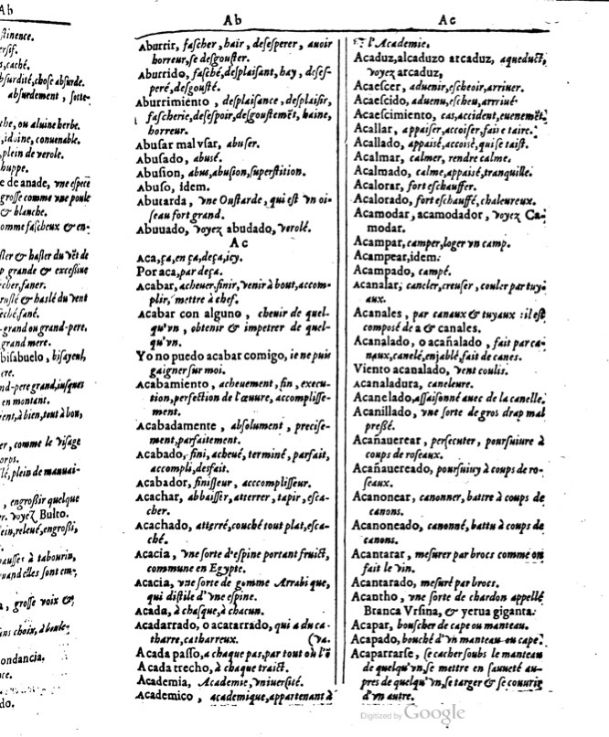1616 - Veuve Marc Orry - Trésor des deux langues espagnole et française (Première et Seconde parties) - BM Lyon