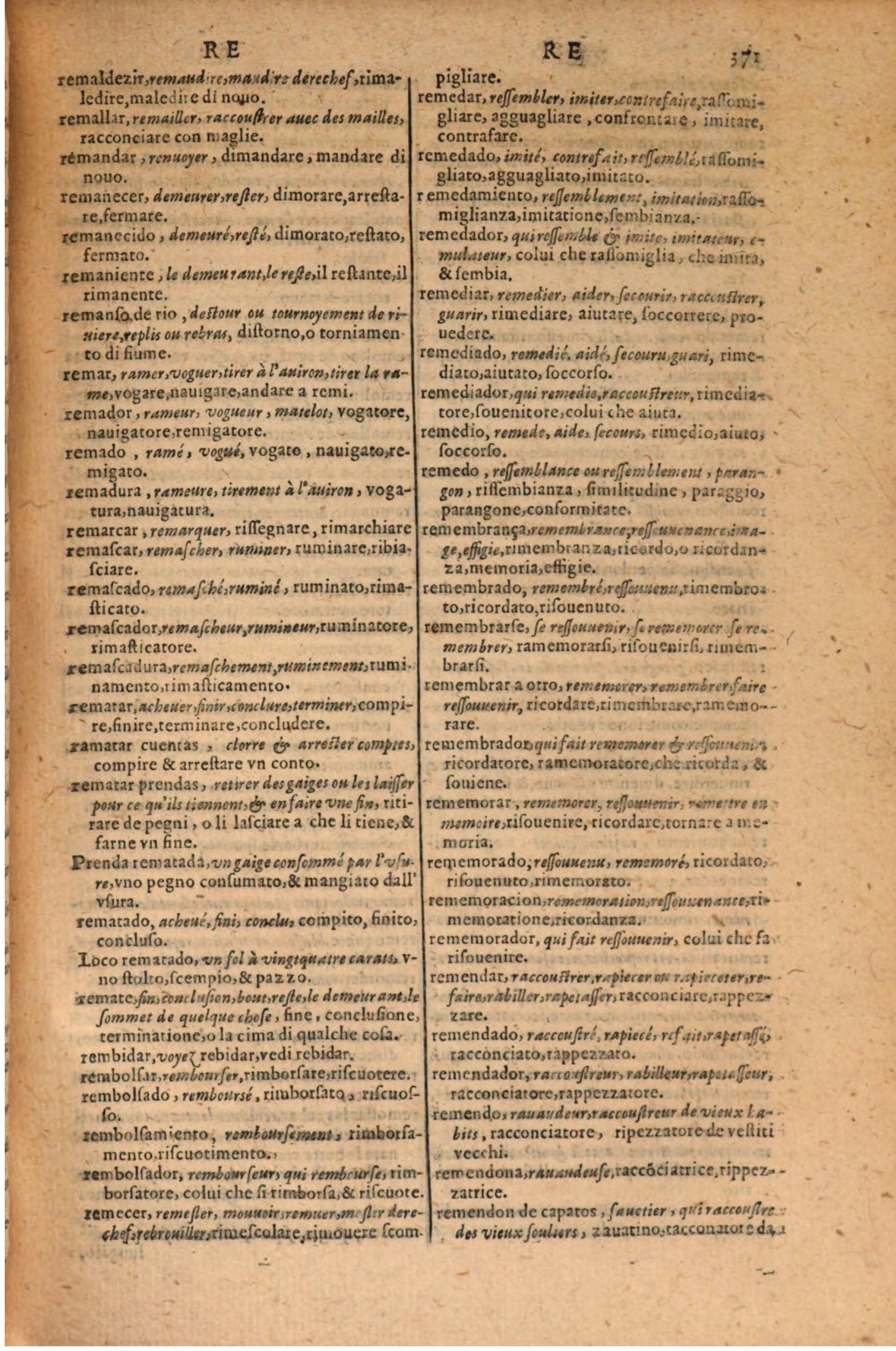 1606 - Samuel Crespin - Thresor des trois langues, francoise, italiene et espagnolle - BSB Munich