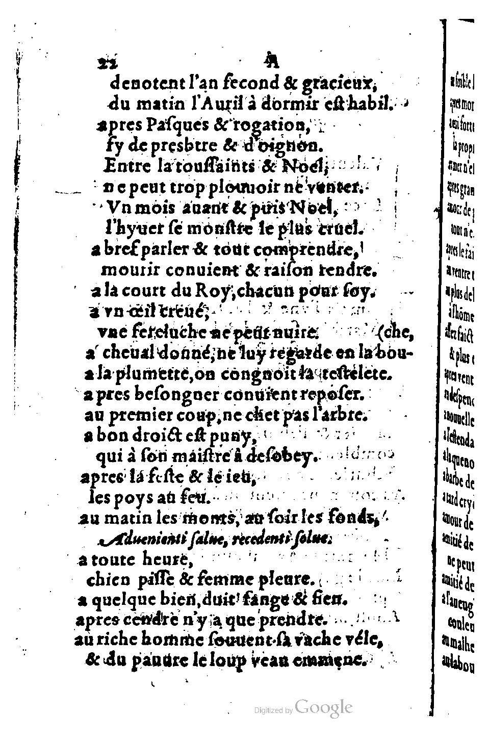 1582 - Nicolas Bonfons - Trésor des sentences dorées - BM Lyon 1582 - Nicolas Bonfons - Trésor des sentences dorées - BM Lyon