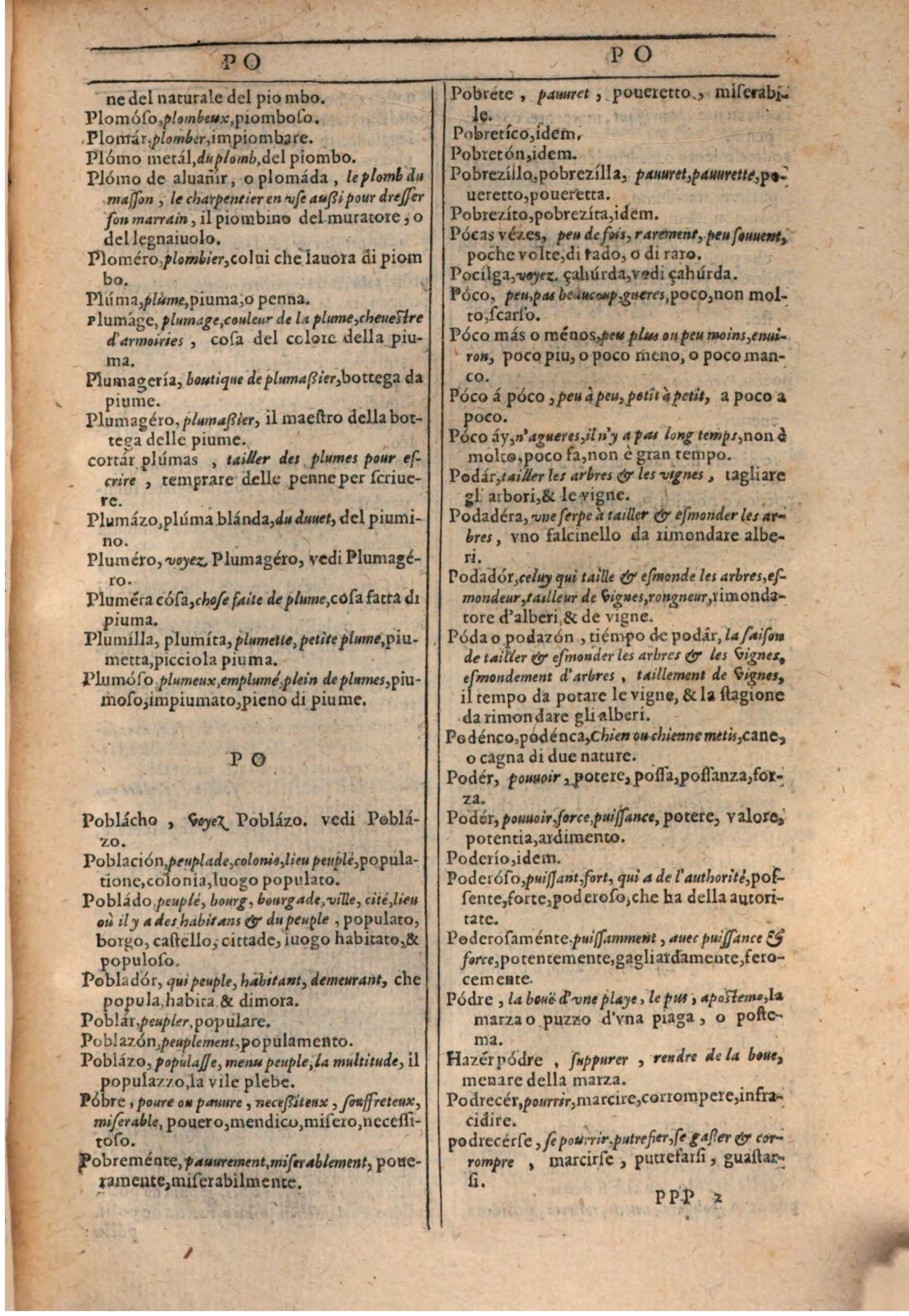 1609 - Philippe Albert et Alexandre Pernet - Trésor des trois langues française, italienne et espagnole (Première partie) - BSB Munich