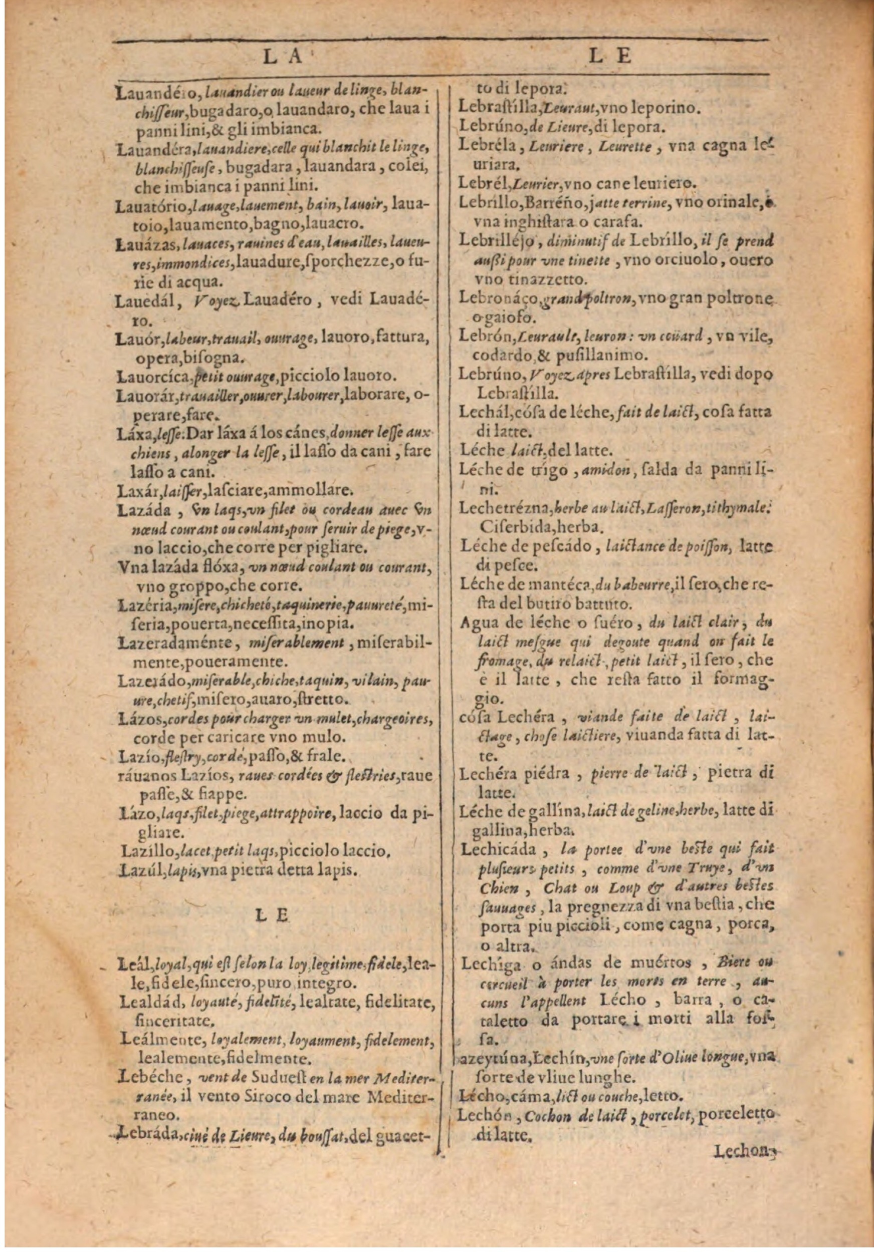 1609 - Philippe Albert et Alexandre Pernet - Trésor des trois langues française, italienne et espagnole (Première partie) - BSB Munich