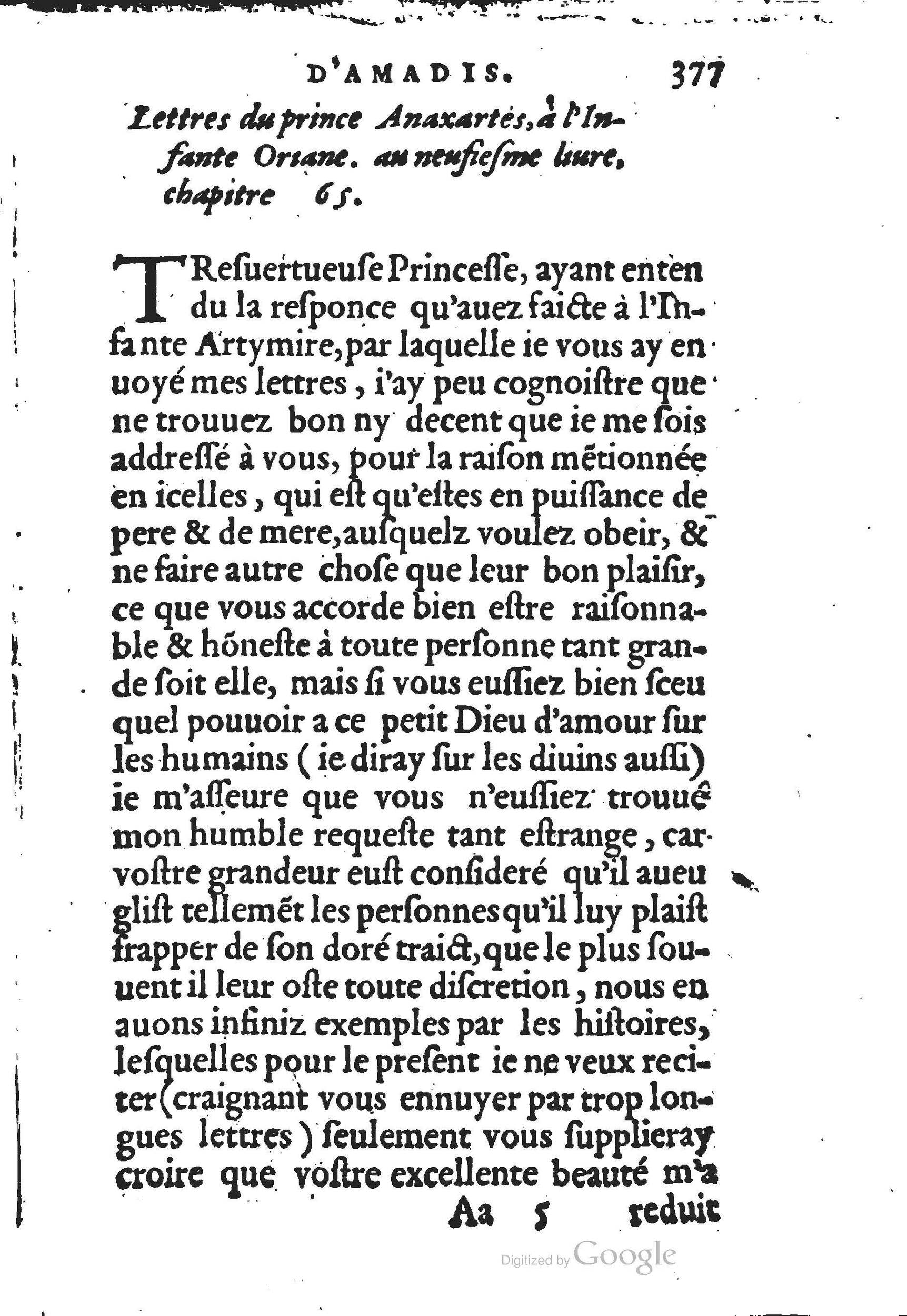 1560 - Jean d’Ogerolles et Gabriel Cotier Lyon - Trésor des Amadis - BSB Munich