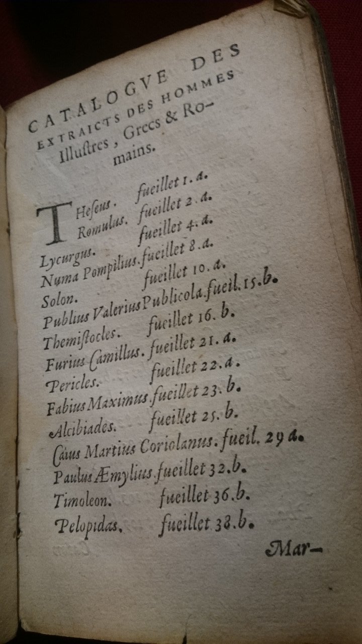 1568 - Willem Silvius - Trésor des vies de Plutarque - BnF