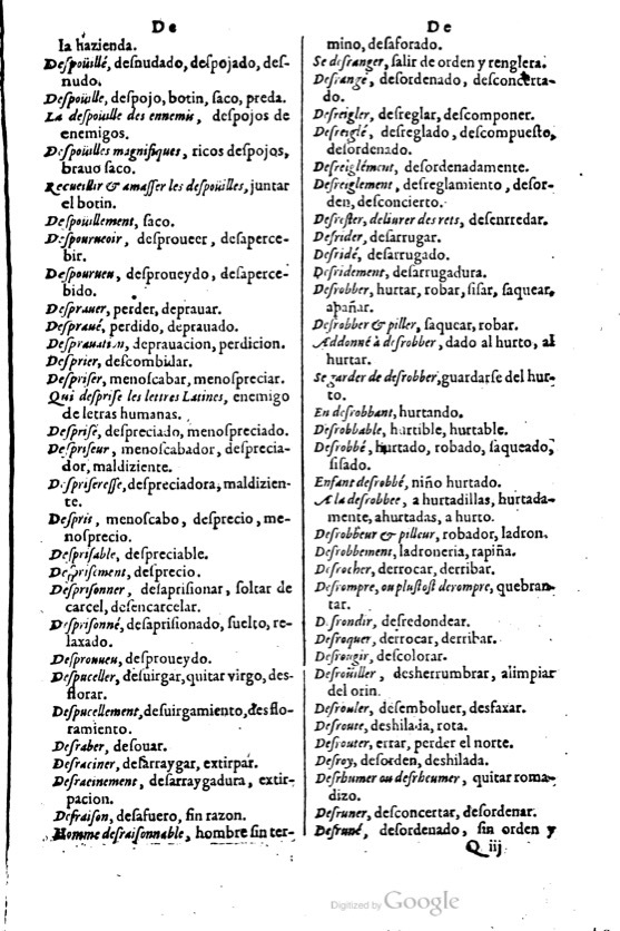 1621 - Adrian Tiffaine - Trésor des deux langues espagnole et française - BM Lyon