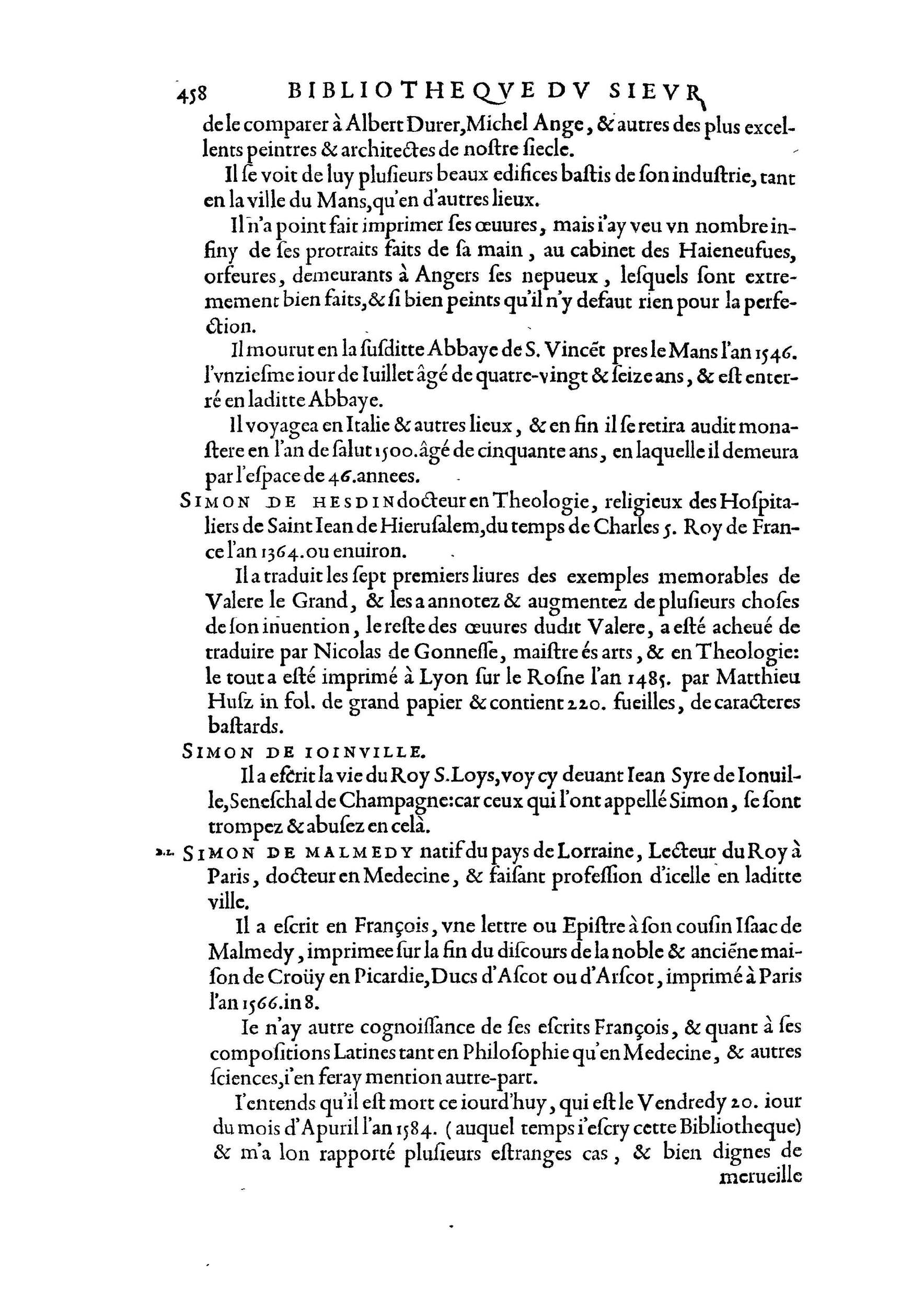 1584 - Abel L&#039;Angelier - Bibliothèques françaises - BnF