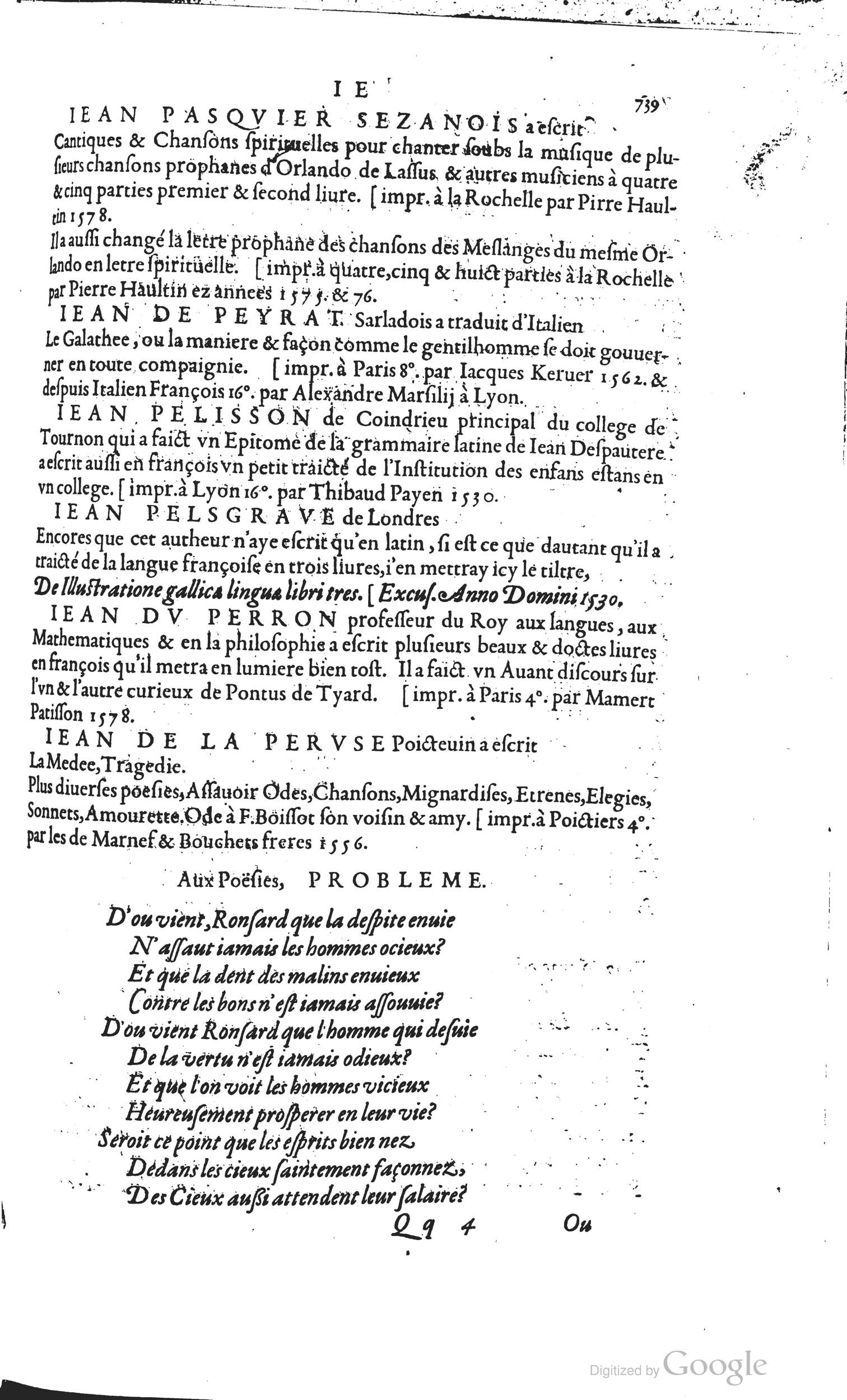 1585 - Barthélemy Honorat - Bibliothèques françaises - BSB Munich