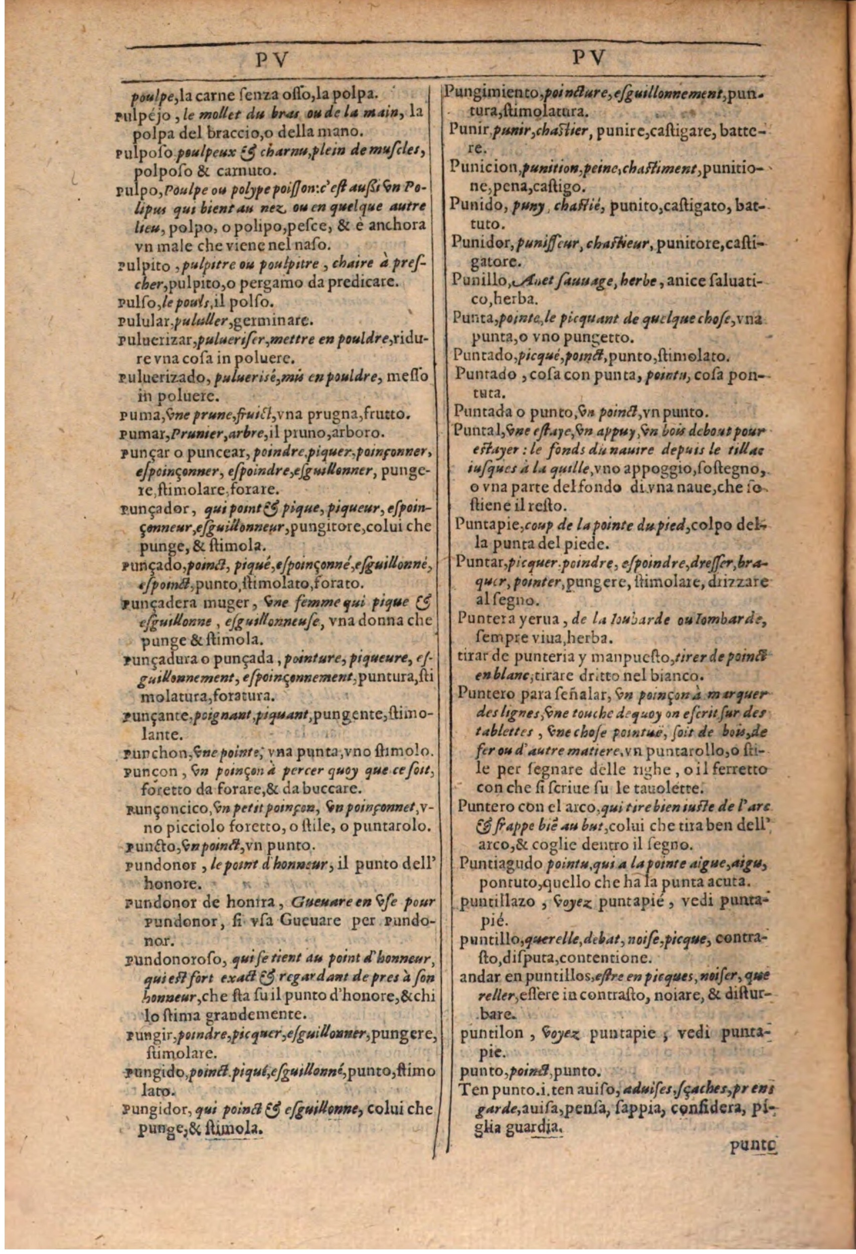 1609 - Philippe Albert et Alexandre Pernet - Trésor des trois langues française, italienne et espagnole (Première partie) - BSB Munich