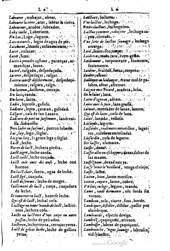 1616 - Veuve Marc Orry - Trésor des deux langues espagnole et française (Première et Seconde parties) - BM Lyon