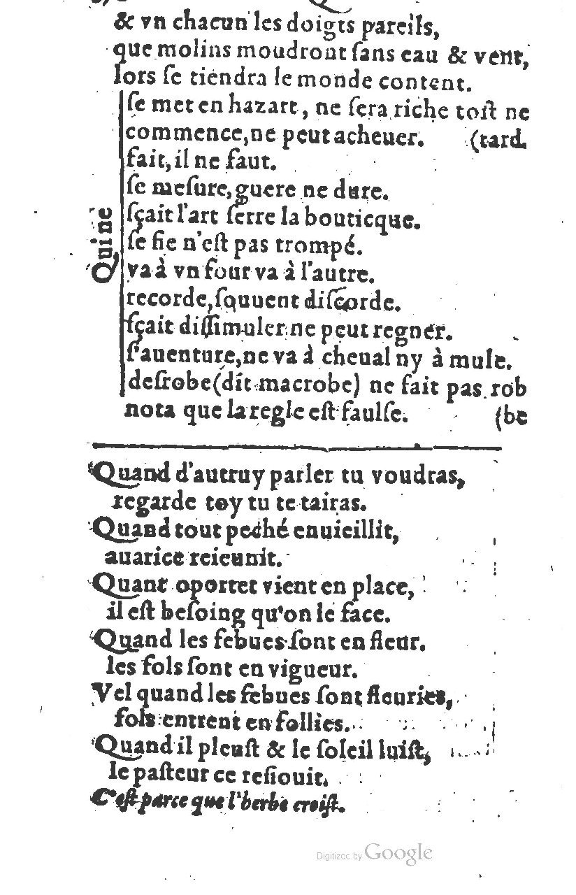 1581 - Nicolas Bonfons  - Trésor des sentences dorées - Princeton