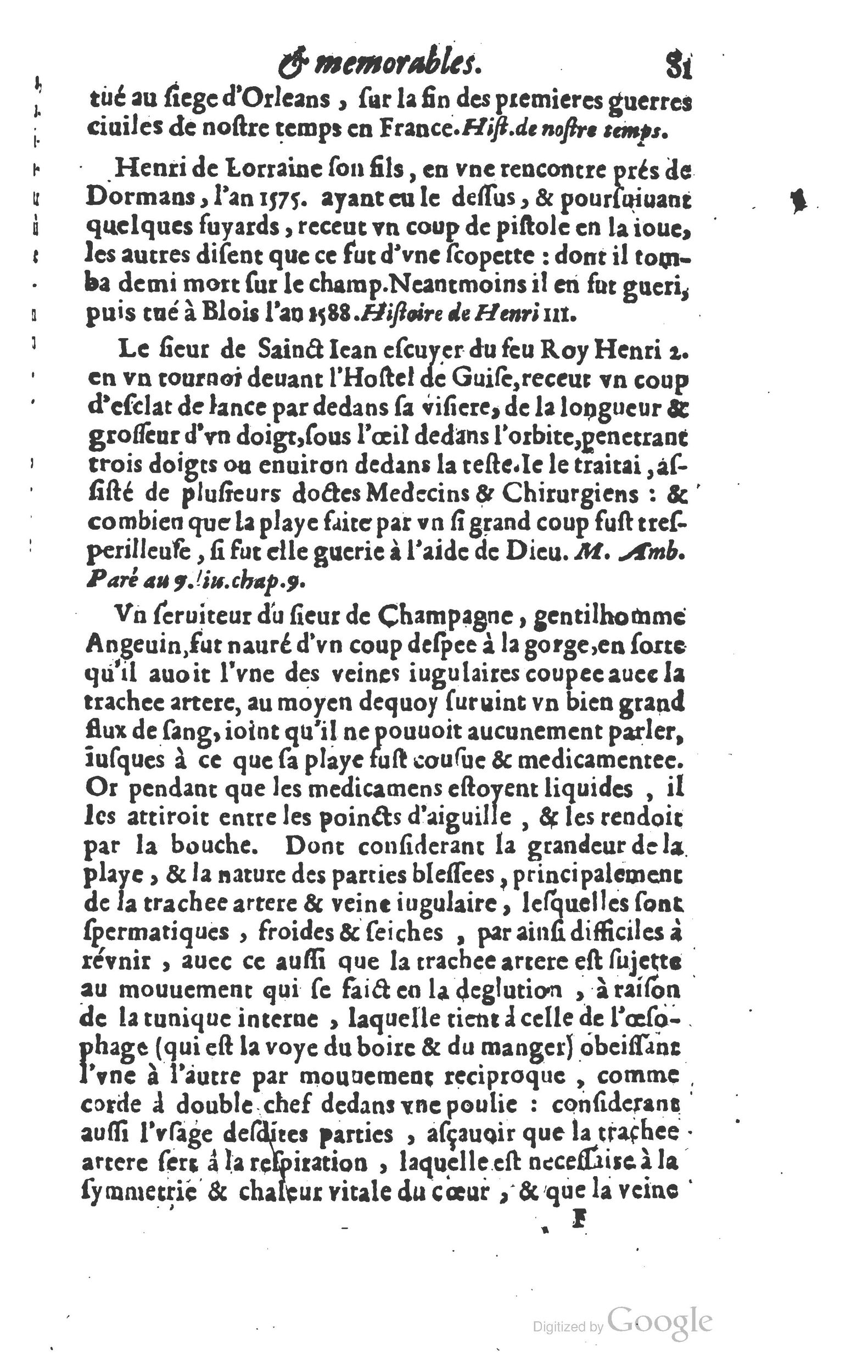 1610 - Paul Marceau - Trésor d’histoires admirables et mémorables - Princeton