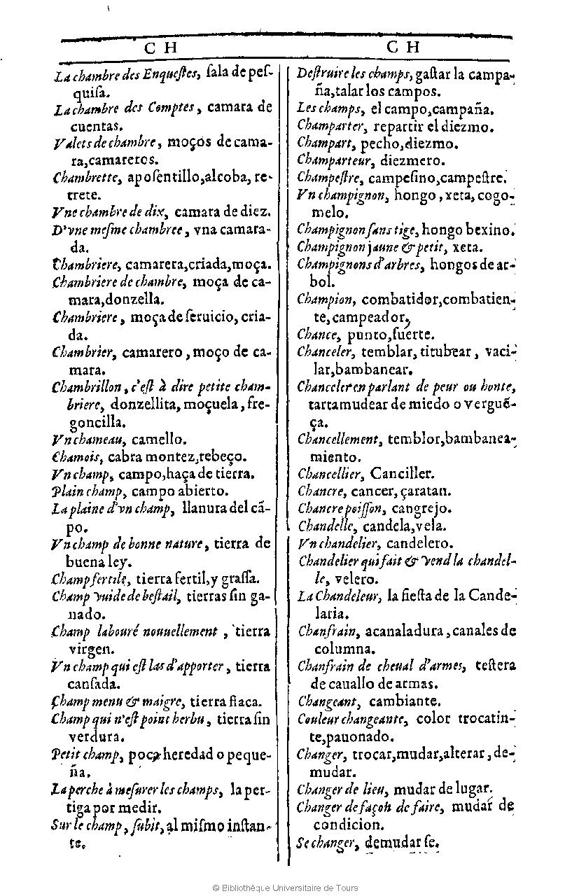 1607 - Marc Orry - Trésor des deux langues espagnole et française (Première et Seconde parties) - BU Tours