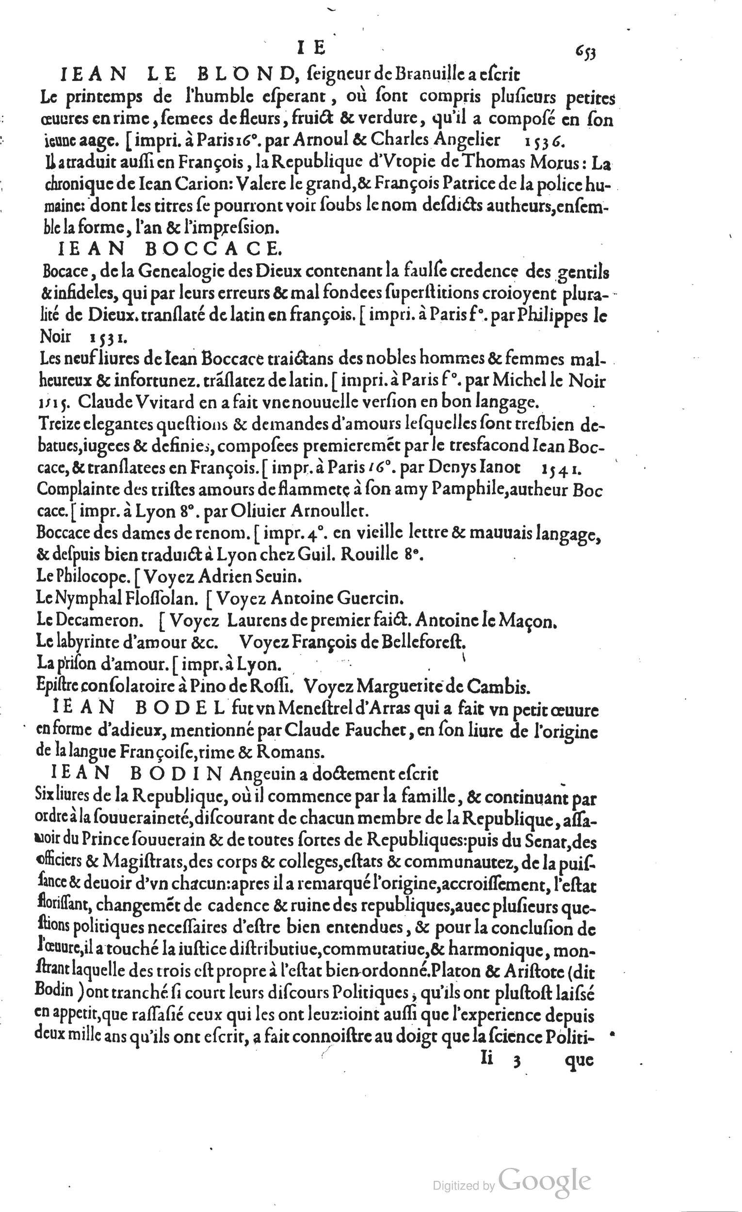 1585 - Barthélemy Honorat - Bibliothèques françaises - BSB Munich