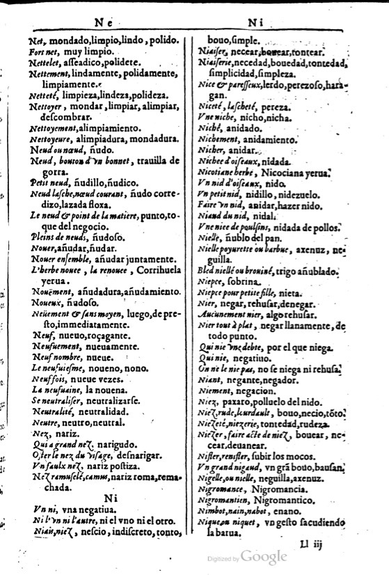 1616 - Veuve Marc Orry - Trésor des deux langues espagnole et française (Première et Seconde parties) - BM Lyon