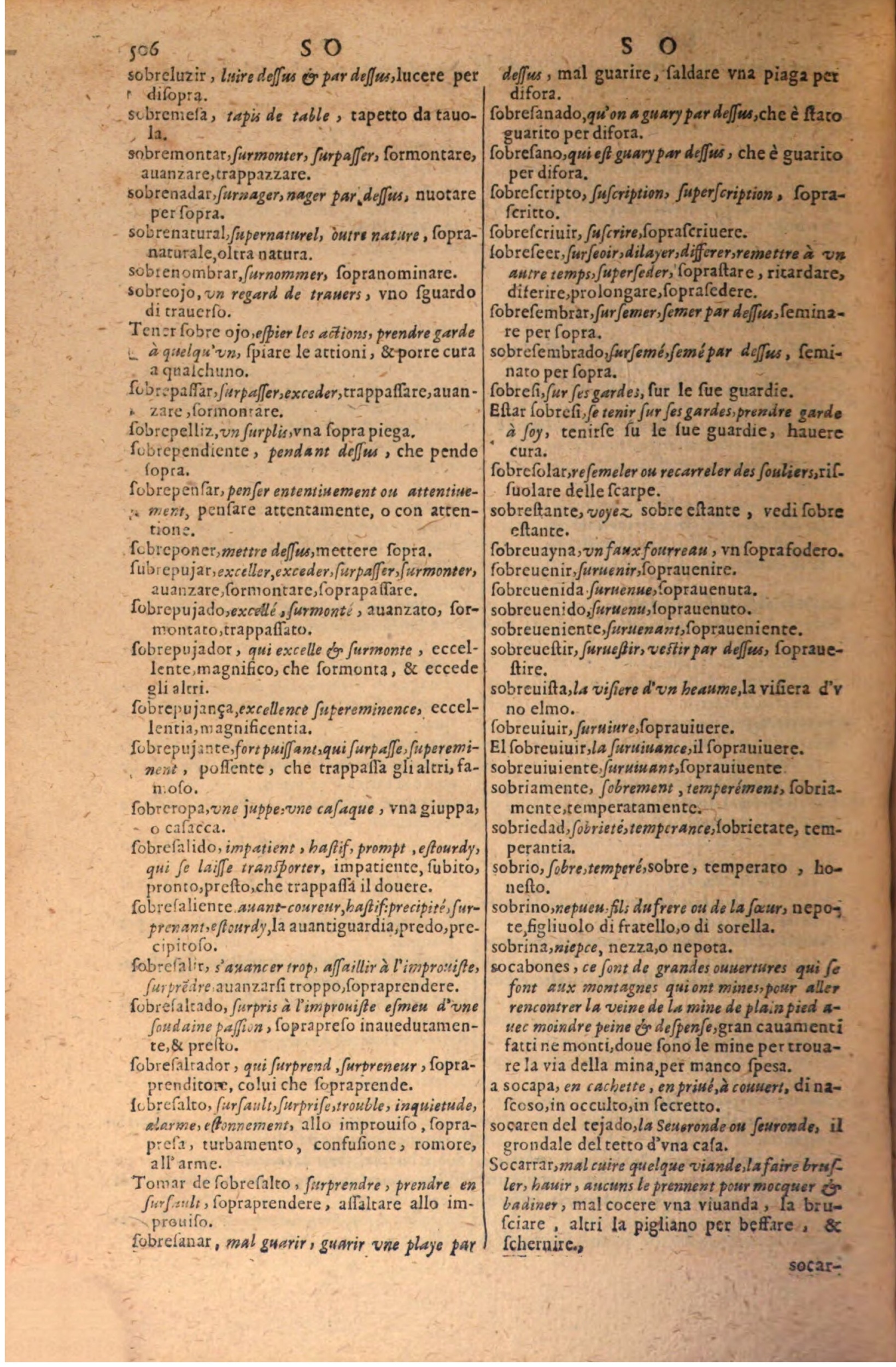 1606 - Samuel Crespin - Thresor des trois langues, francoise, italiene et espagnolle - BSB Munich