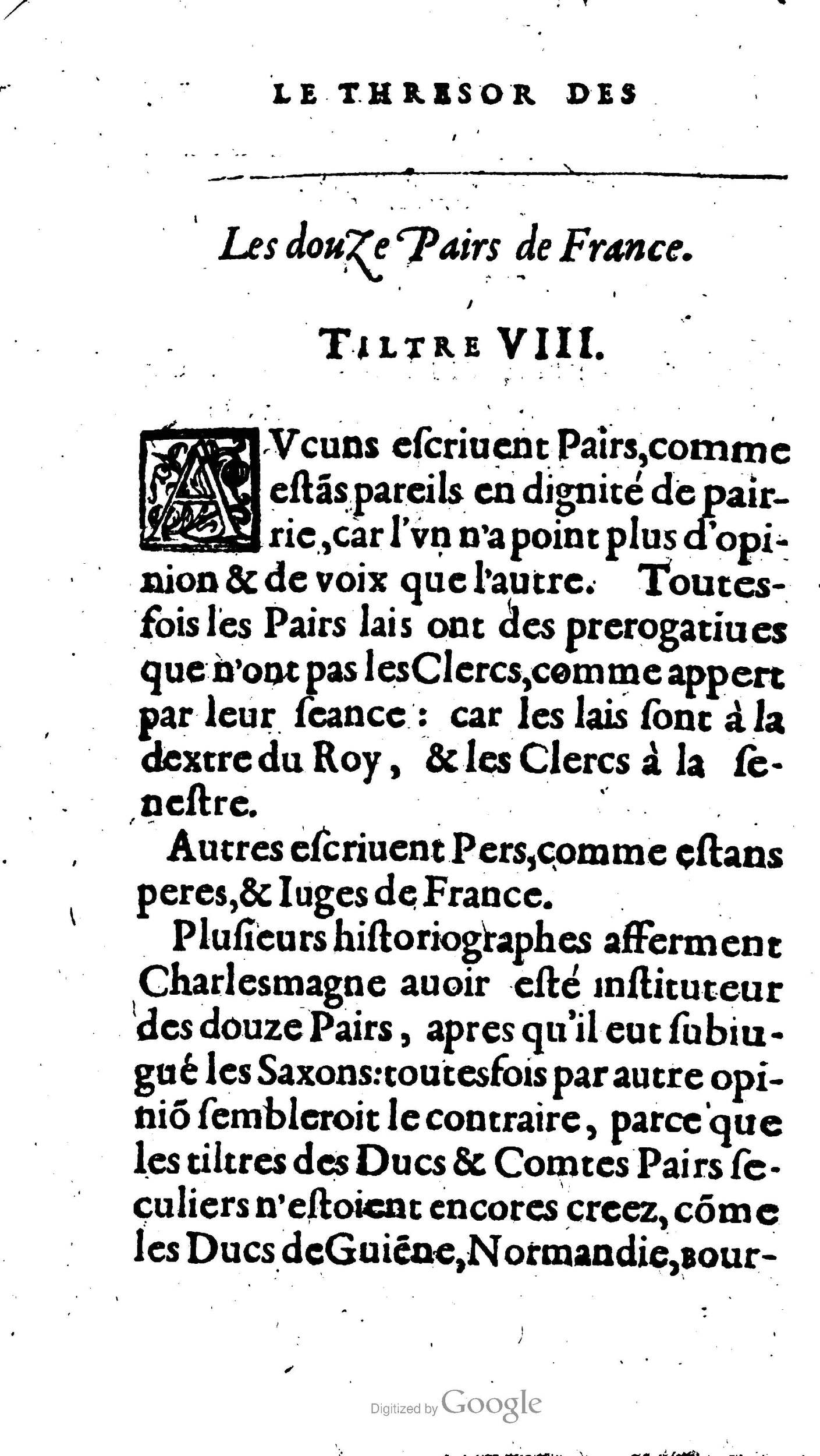1604 - Galiot Corrozet - Trésor des histoires de France - BNC Florence