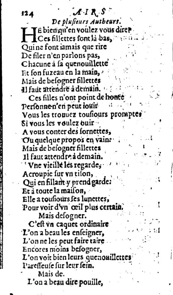 1606 - Théodore Reinsart - Trésor des chansons amoureuses recueillies des plus excellents airs de cour - Livre I - NK ČR Prague