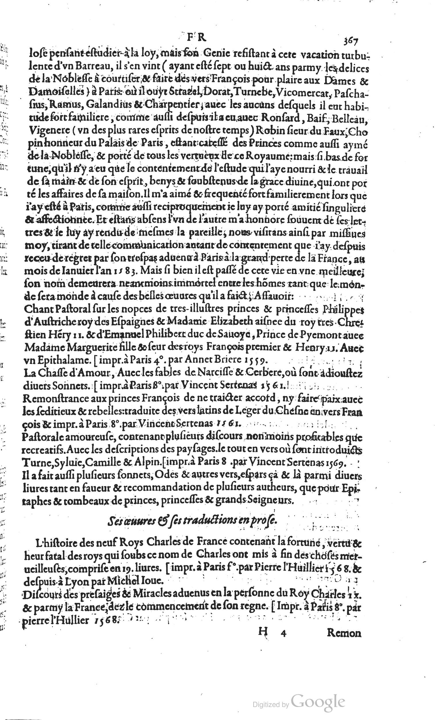 1585 - Barthélemy Honorat - Bibliothèques françaises - BSB Munich
