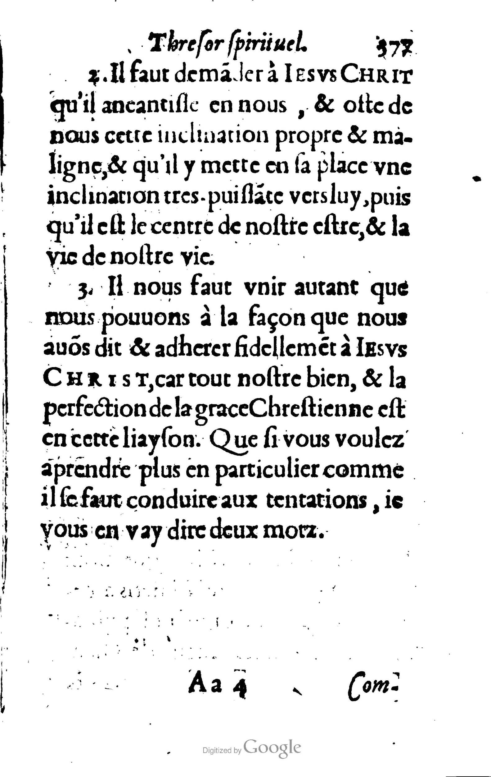 1633 - François Waudré - Trésor spirituel contenant les excellences du christianisme - BM Lyon