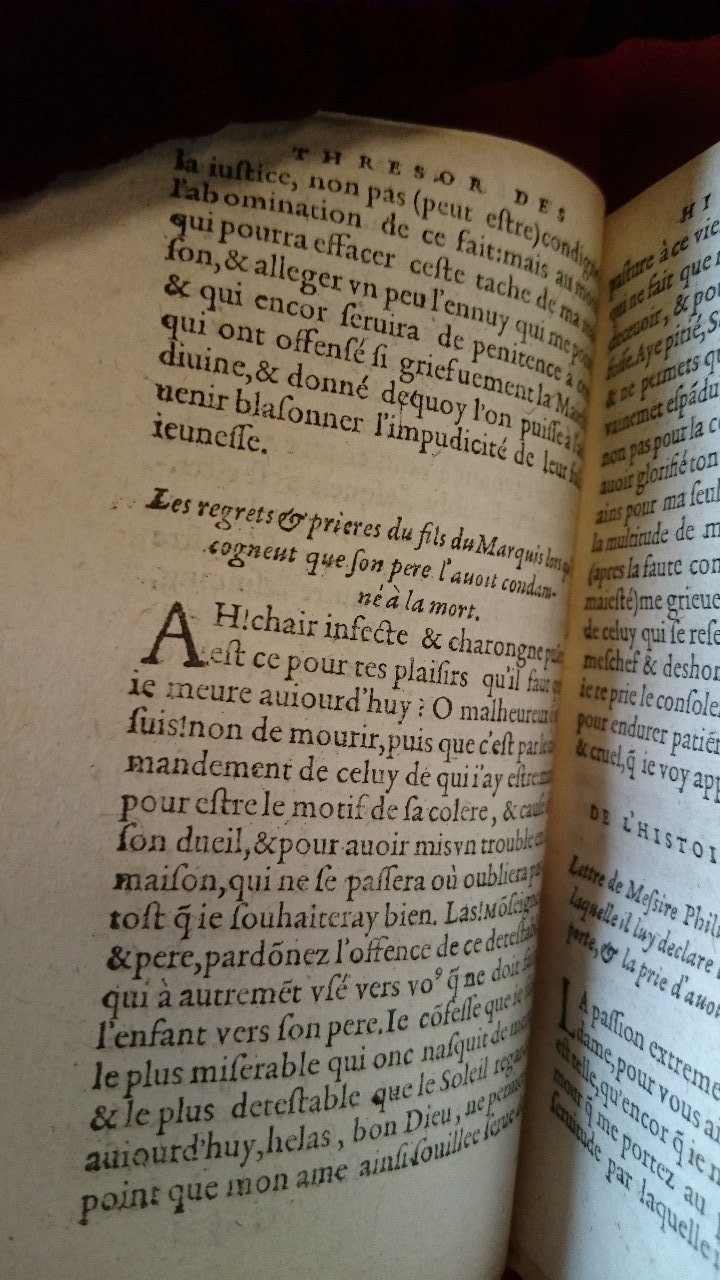 1581 - Pierre Le Voirier et Gervais Mallot - Trésor des histoires tragiques - BnF Richelieu