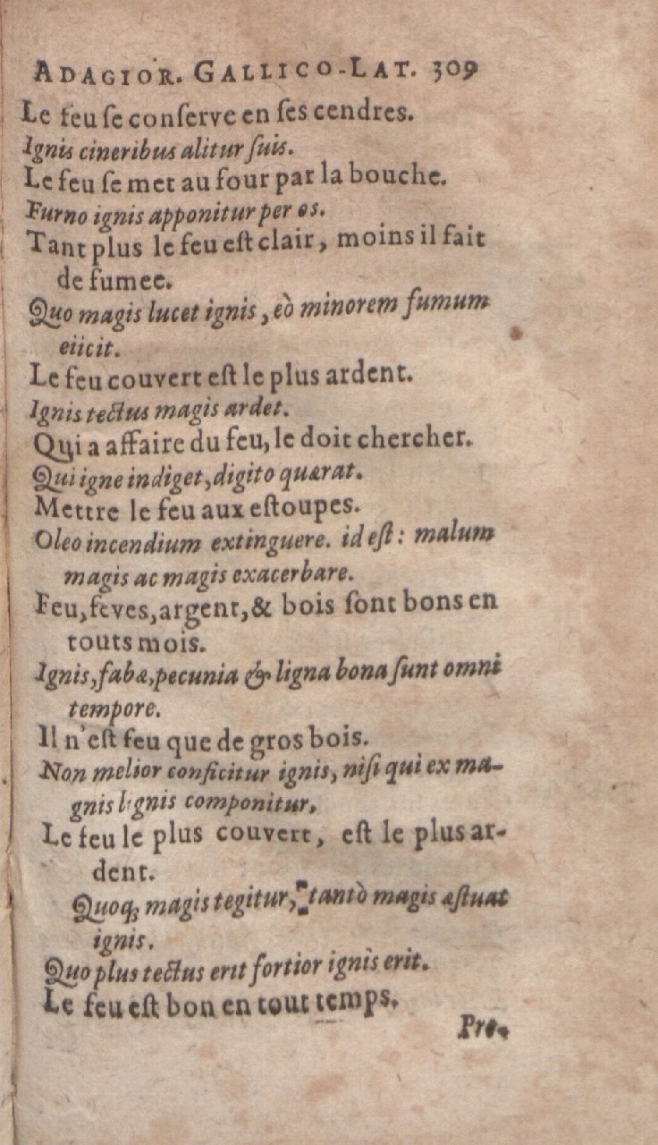 1612 - Dominicus Custos - Trésor des proverbes français  - Bibliopol-Olomuc