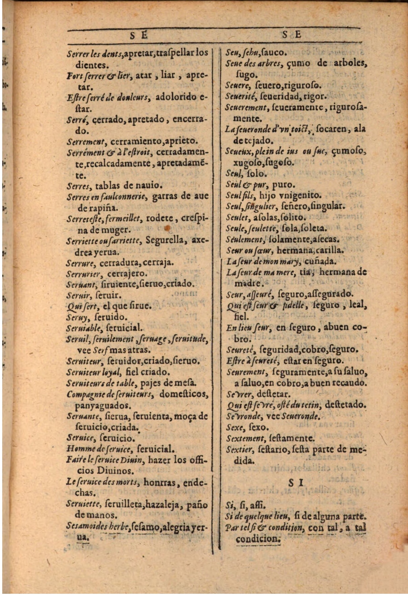 1607 - Marc Orry - Trésor des deux langues espagnole et française (Seconde partie) - BSB Munich