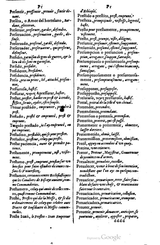 1621 - Adrian Tiffaine - Trésor des deux langues espagnole et française - BM Lyon