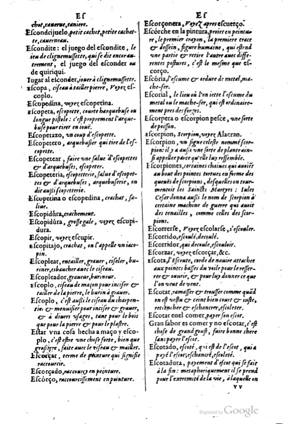 1621 - Adrian Tiffaine - Trésor des deux langues espagnole et française - BM Lyon