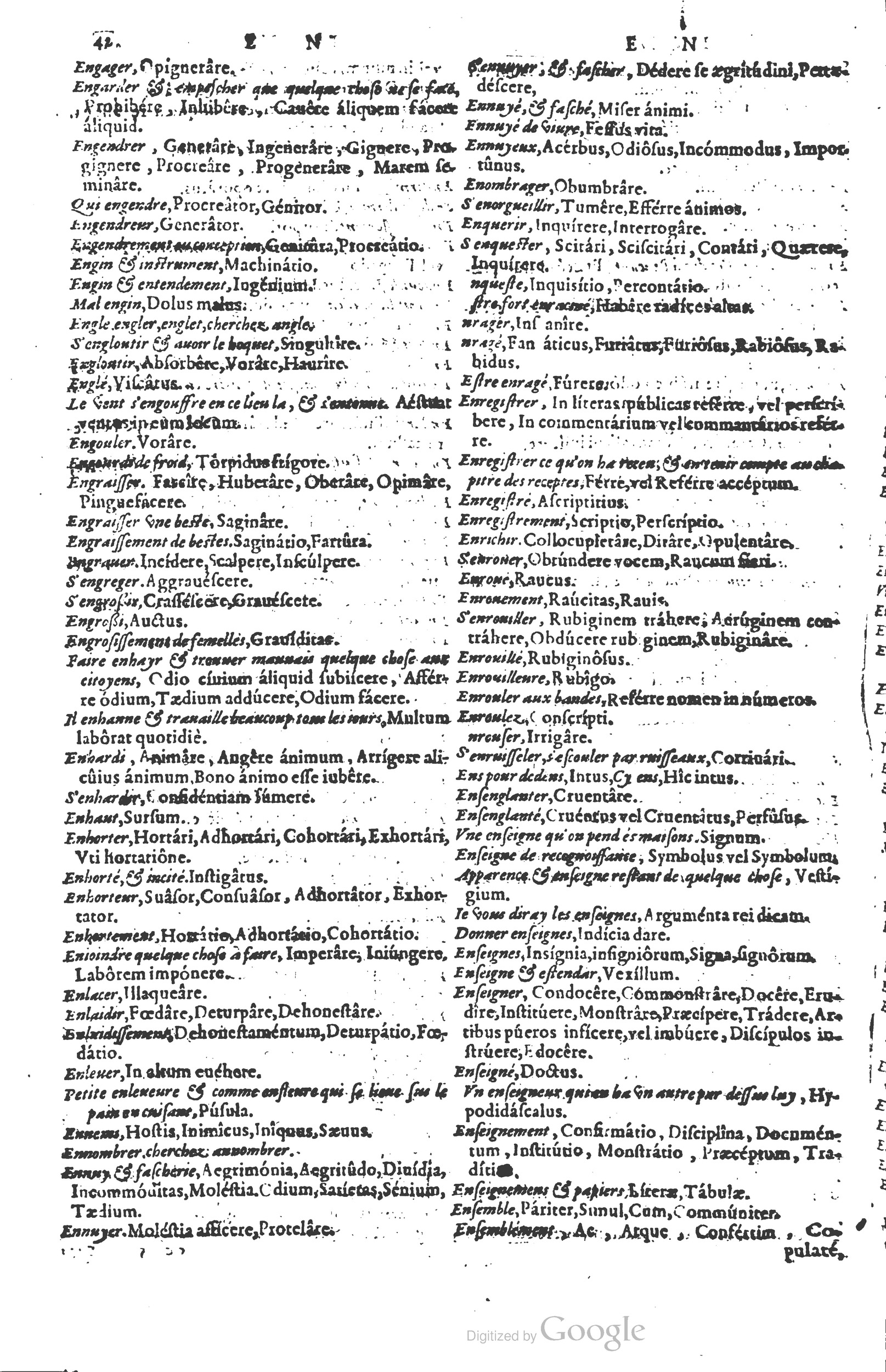 1578 - Louis Cloquemin - Trésor des mots et traits français - BSB Munich