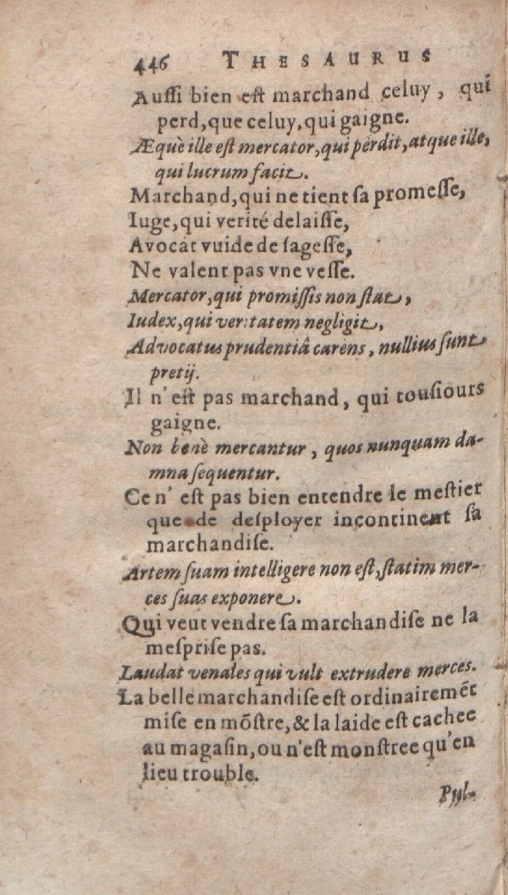 1612 - Dominicus Custos - Trésor des proverbes français  - Bibliopol-Olomuc