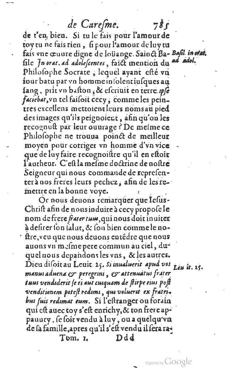 1607 - Nicolas Du Fossé - Trésor quadragésimal - T 01 - BM Lyon